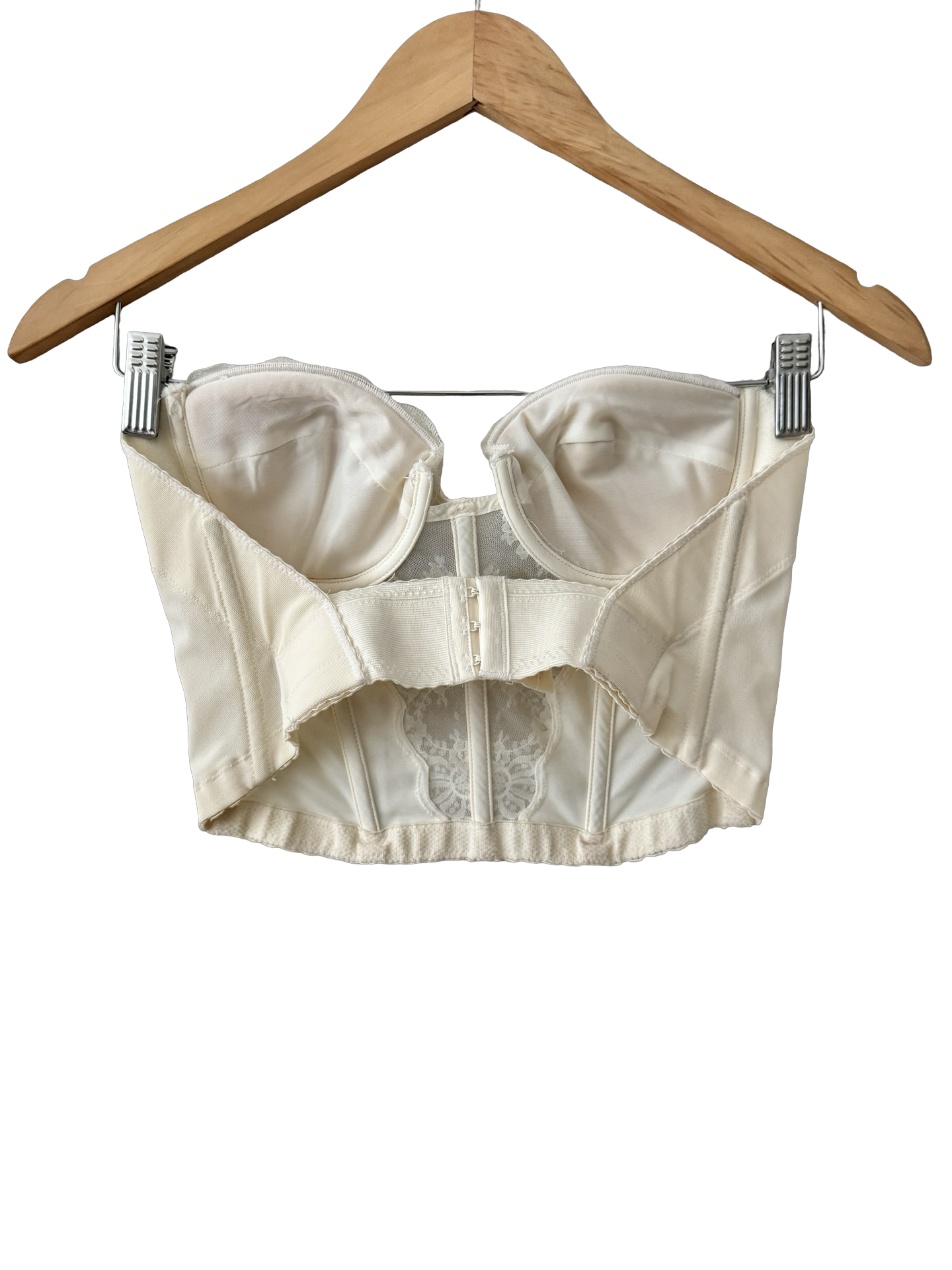 Vintage 70s Ivory Lace Corset Bustier Top (S)