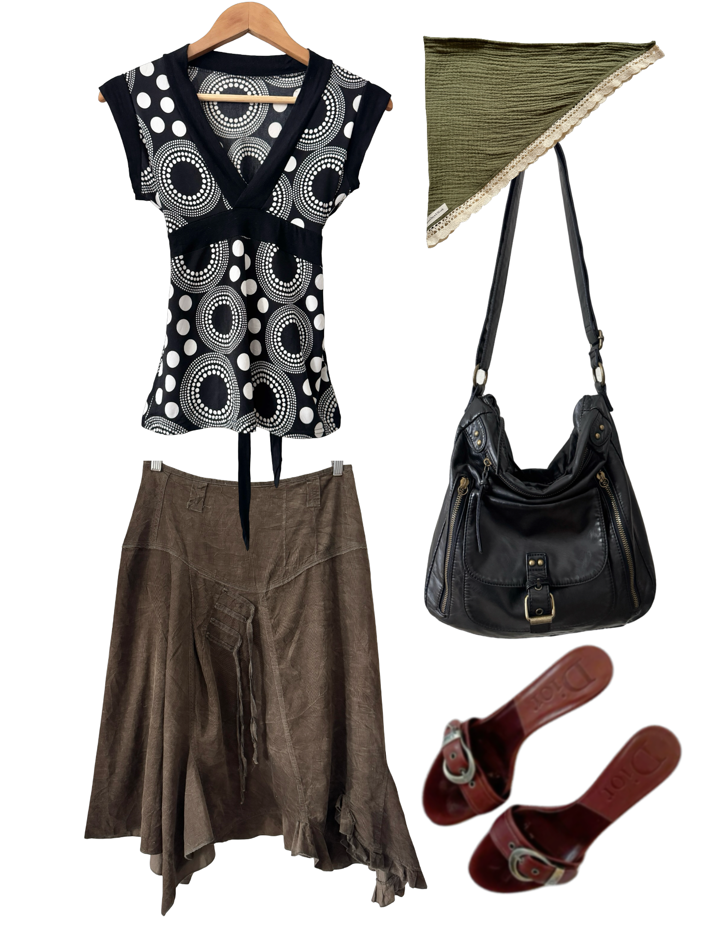 Vintage Y2K Mod Muse Wrap Top (S)