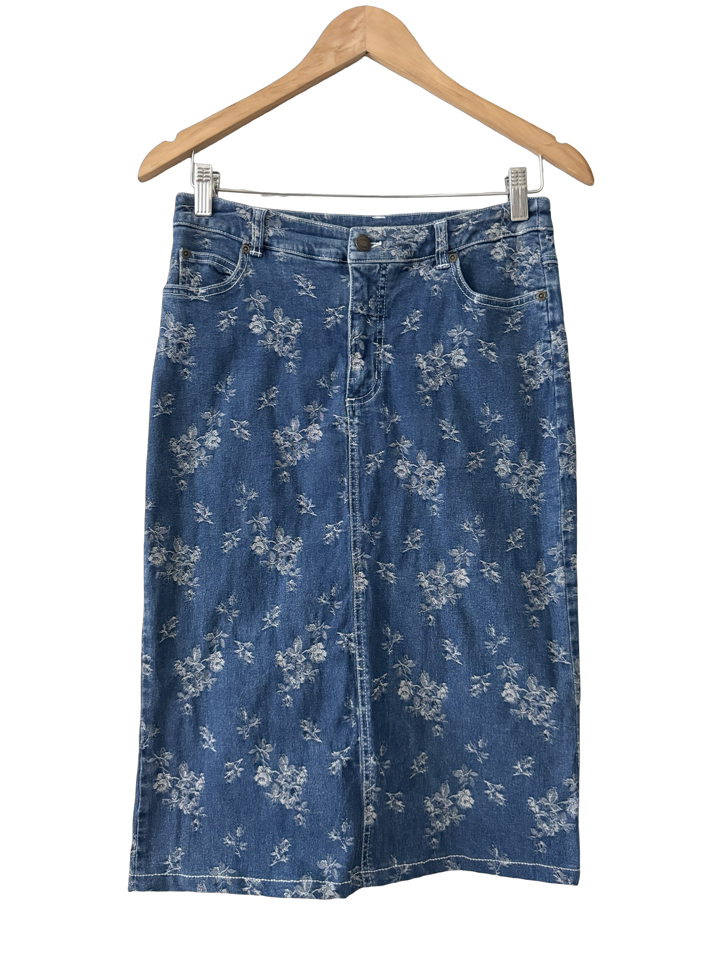 Vintage 90s Geology Denim Midi Skirt (S)