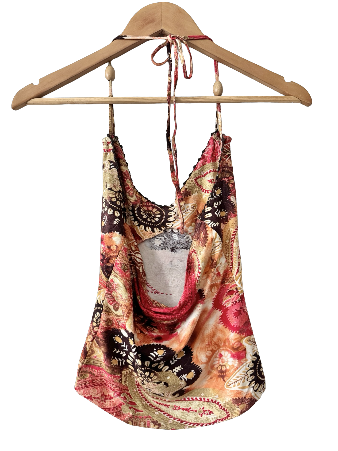 Vintage Y2K French Sunset Paisley Halter (XS/S)
