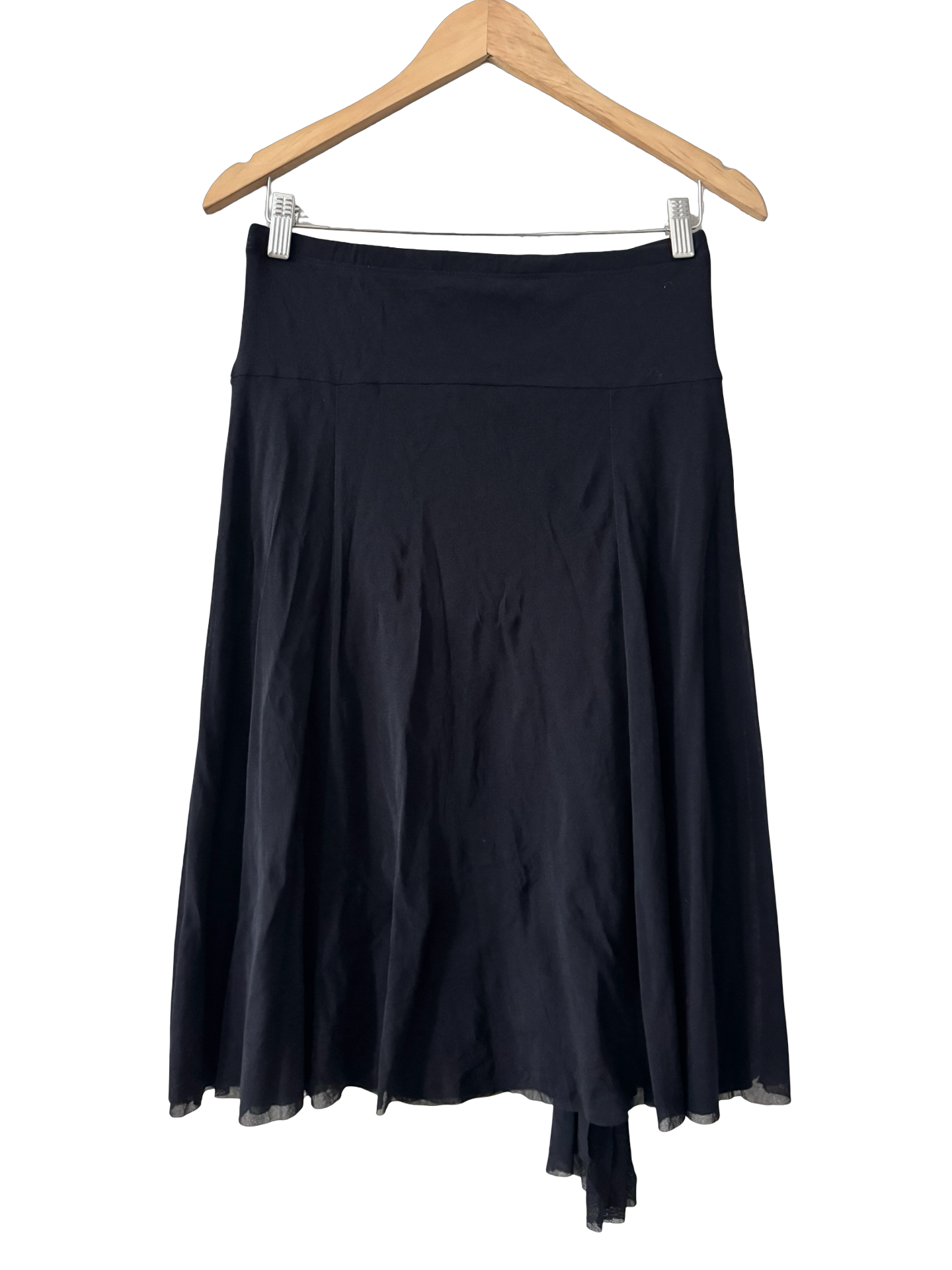 Vintage Y2K Noir Goddess Draped Midi Skirt (S/M)