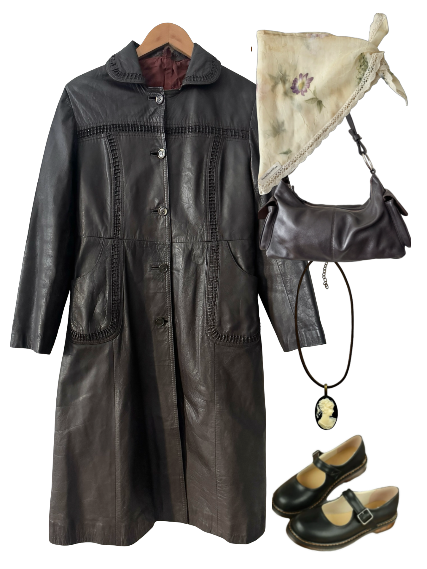Vintage 90s Midnight In Paris Leather Coat (S/M)