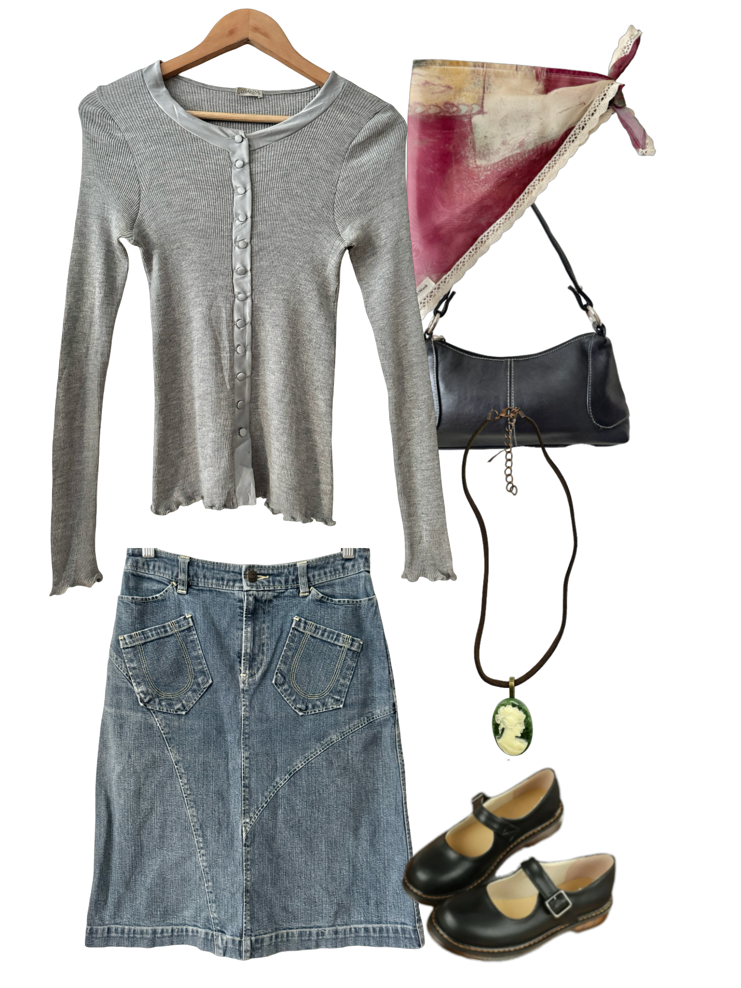 Vintage 90s Italian Silver Button Muse top (M)