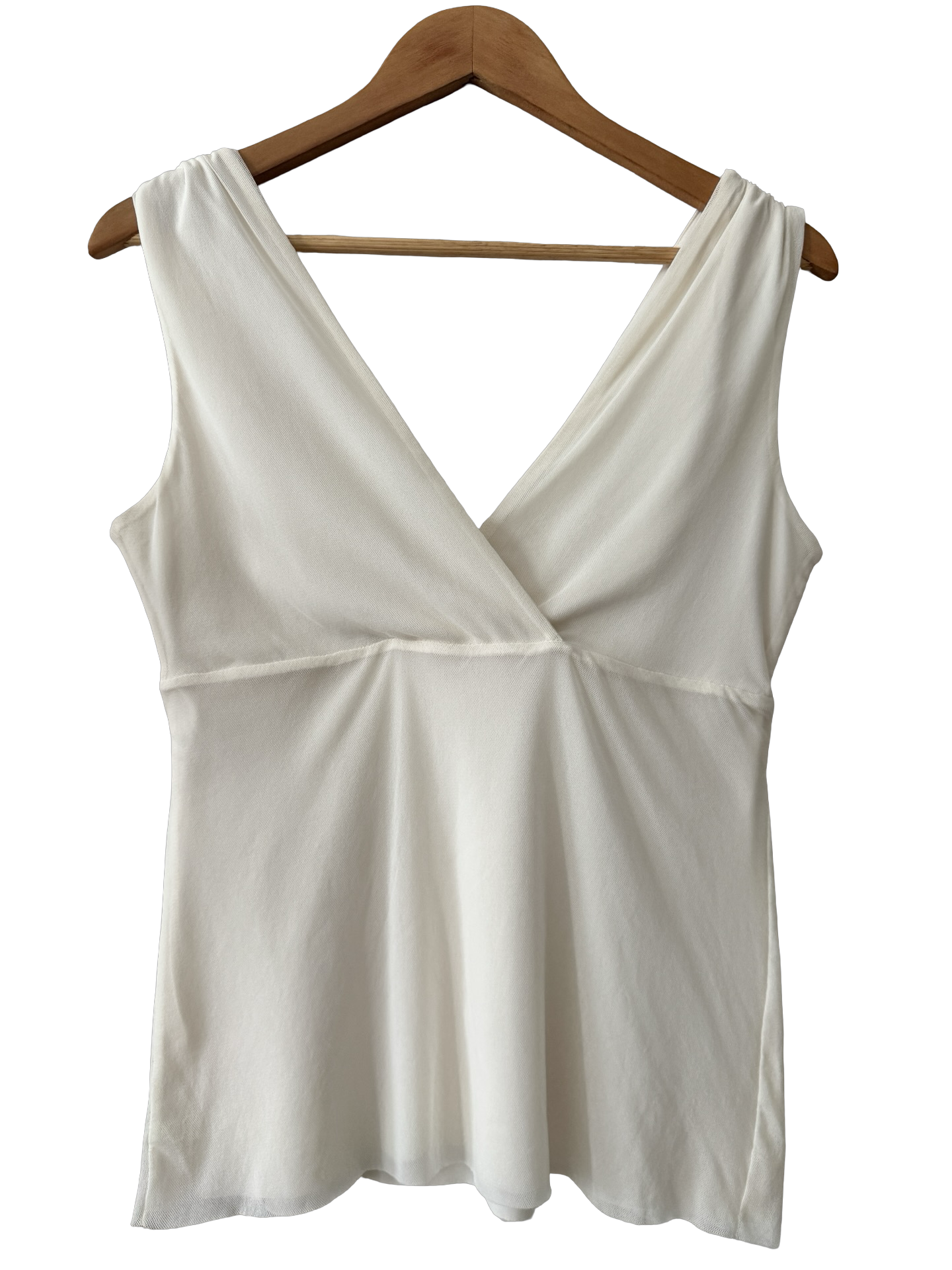 Vintage90s Ivory Lace Trim Surplice Tank (M)