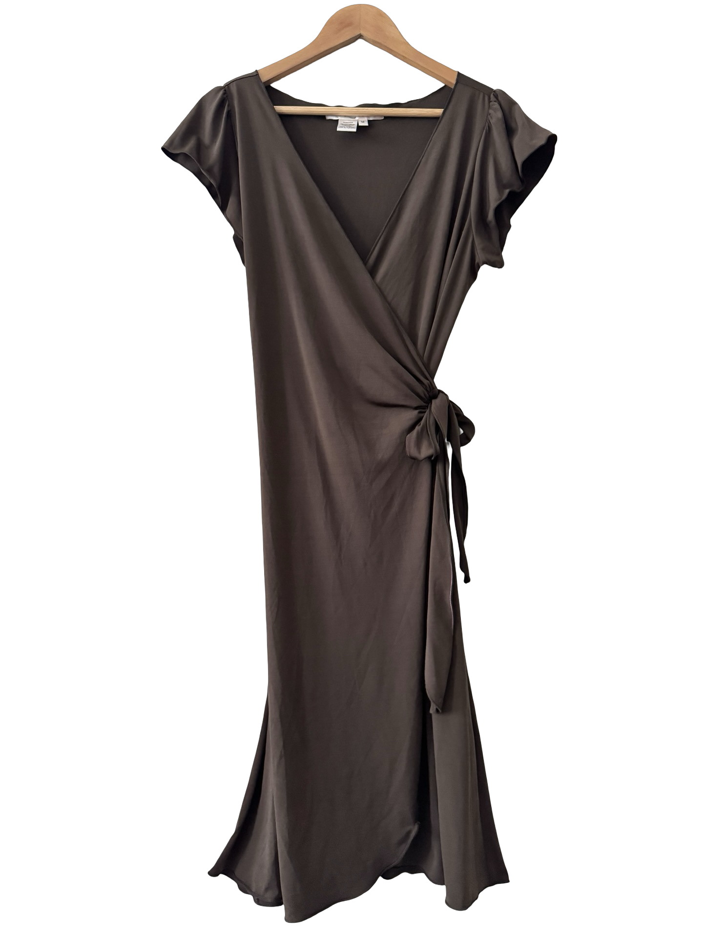 Vintage 90s Espresso Wrap Midi Dress (M)