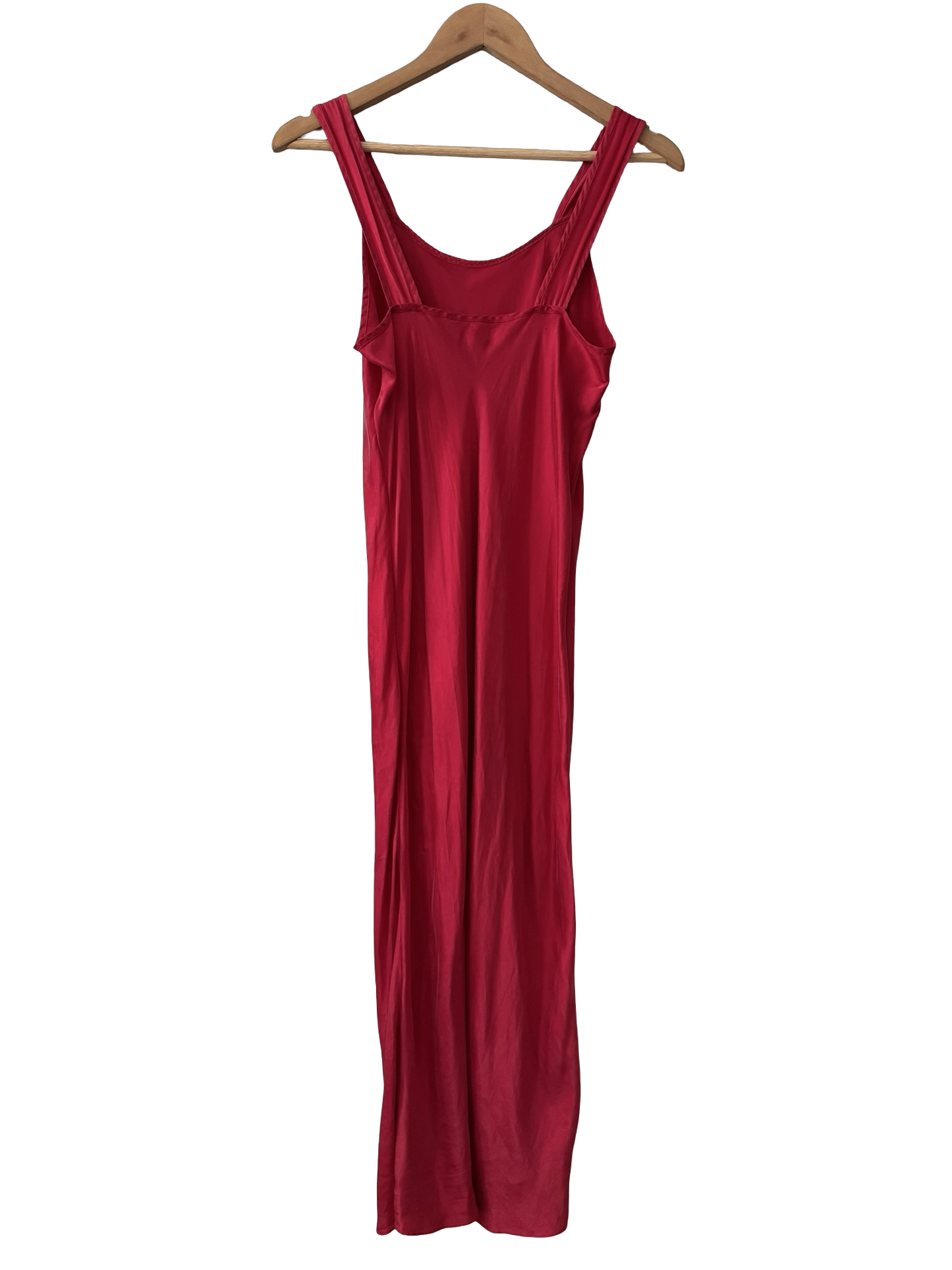 Vintage 90s Cherry Red Silk Slip Dress (M)