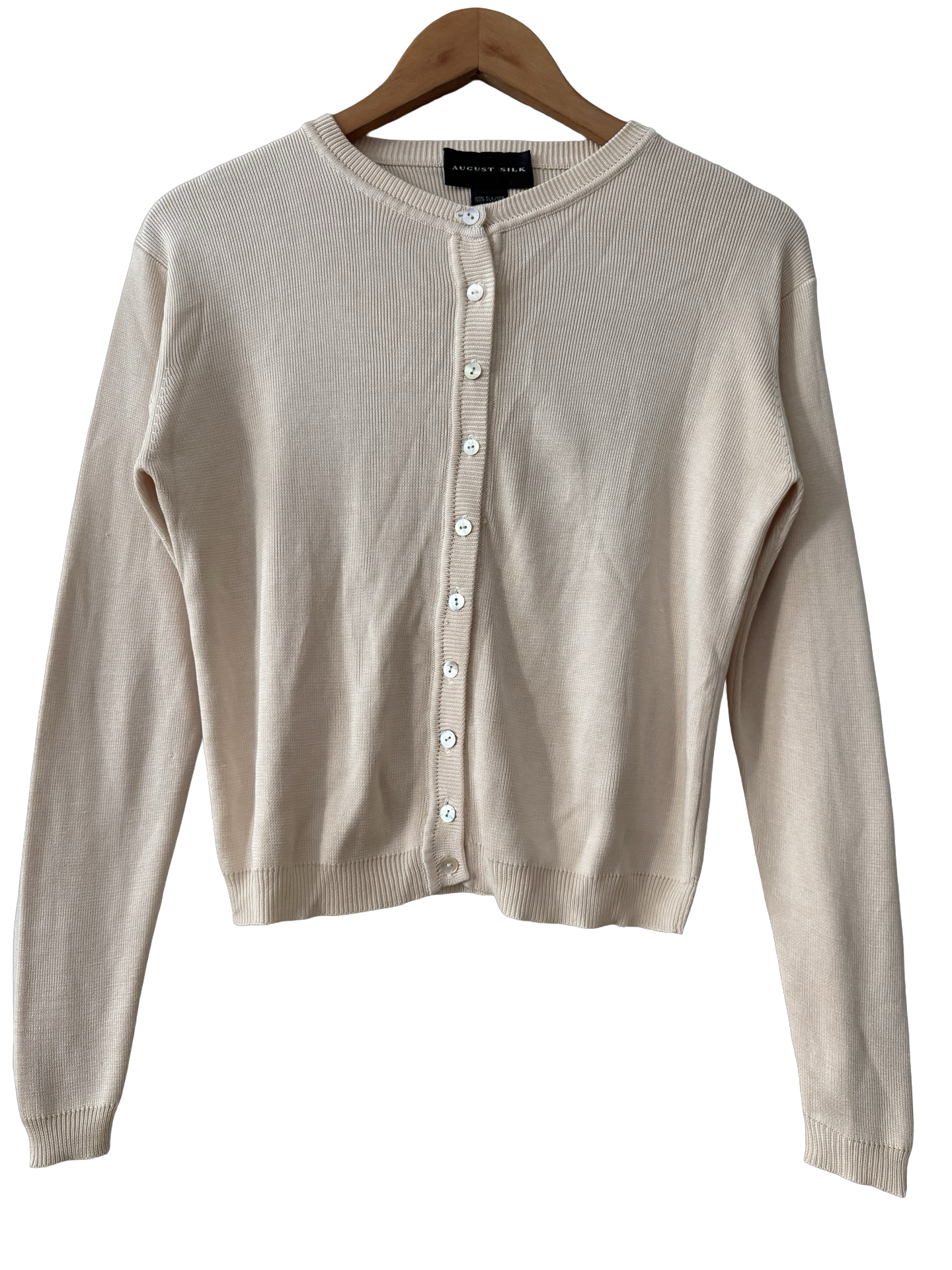 Vintage Y2K Vanilla Silk Cropped Cardigan (M)