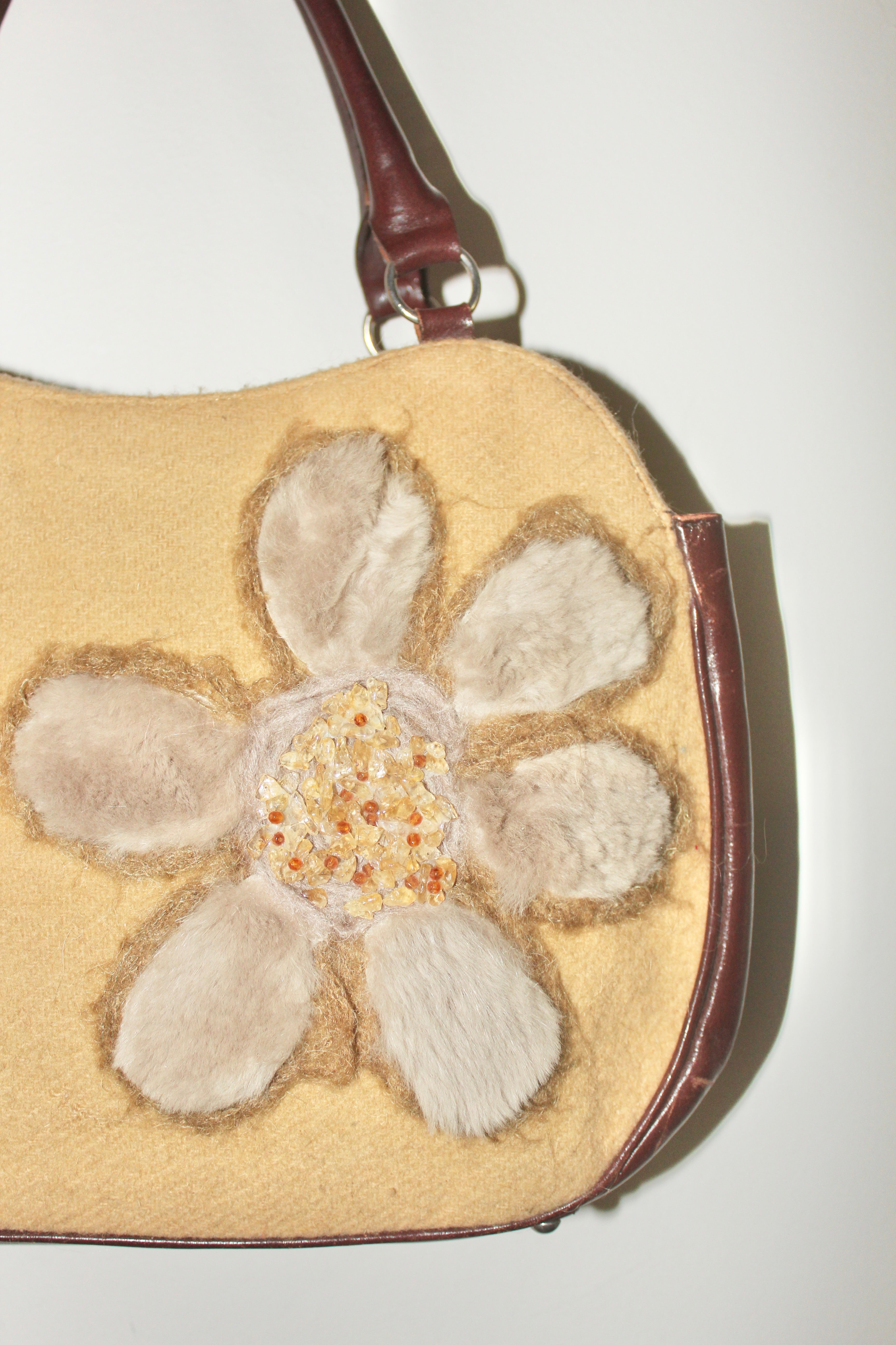 Vintage Italian Textured Flower Purse