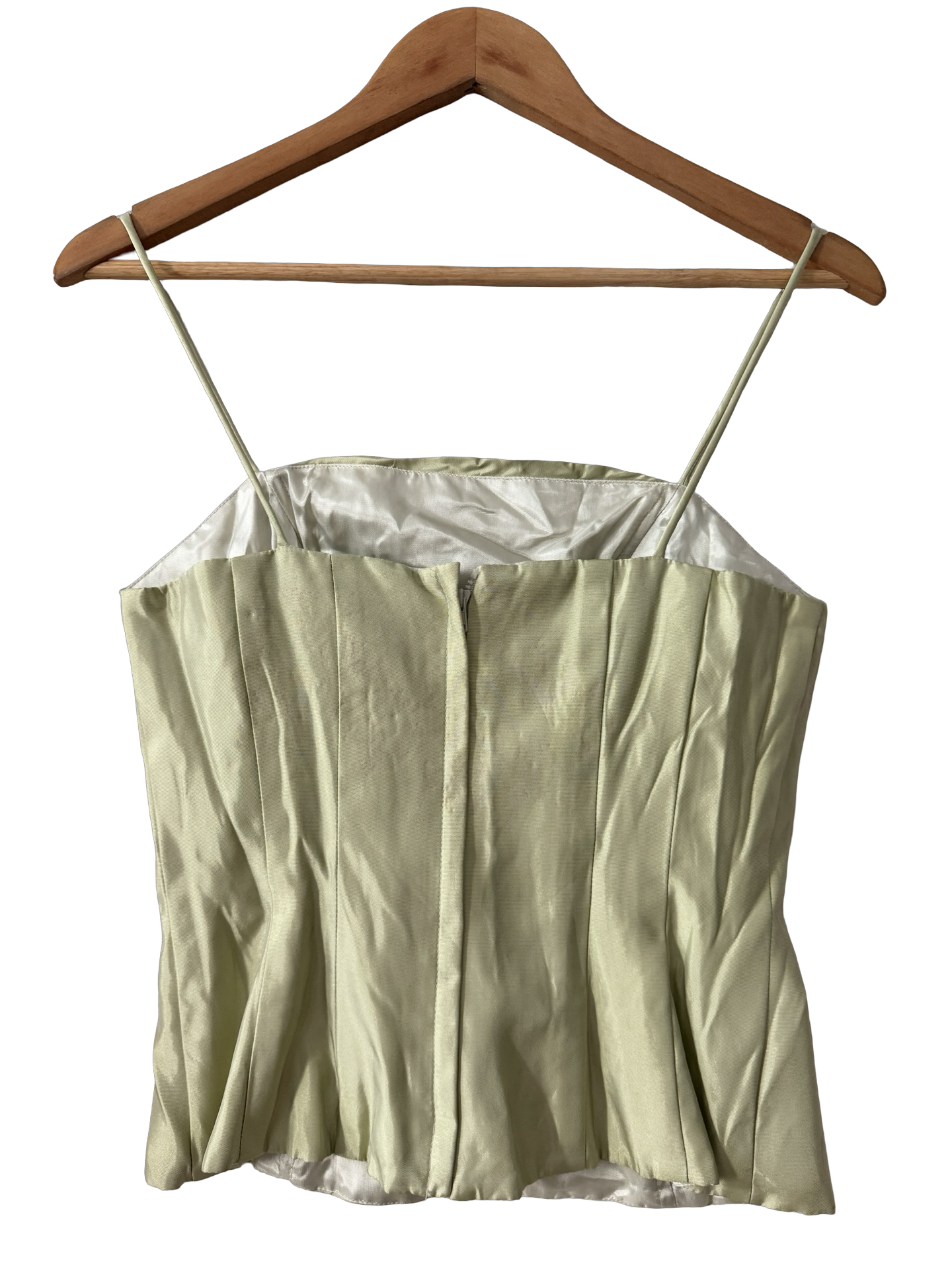 Vintage Y2K Pistachio Satin Corset Cami (S)