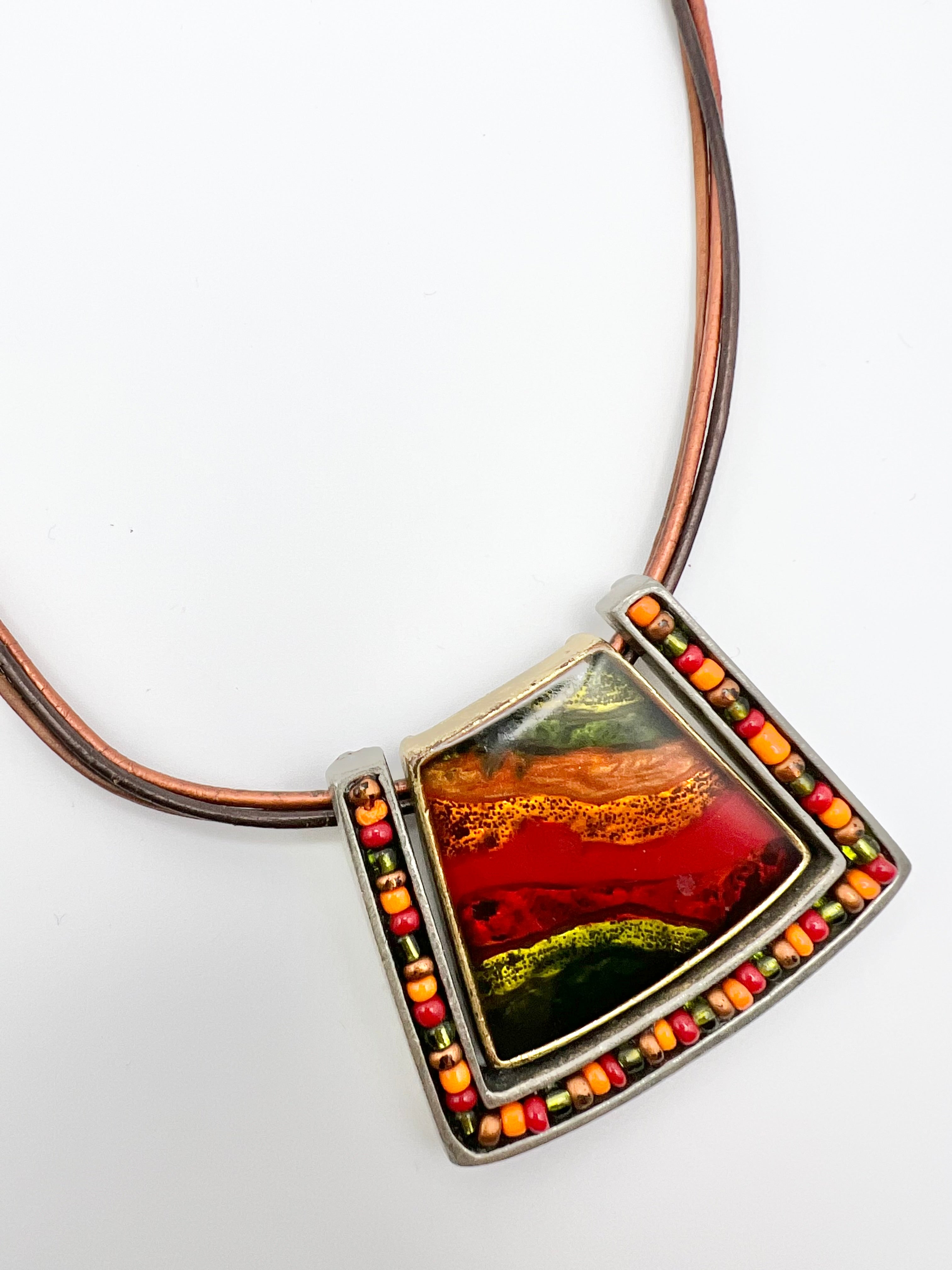Retro Abstract Pendant Necklace