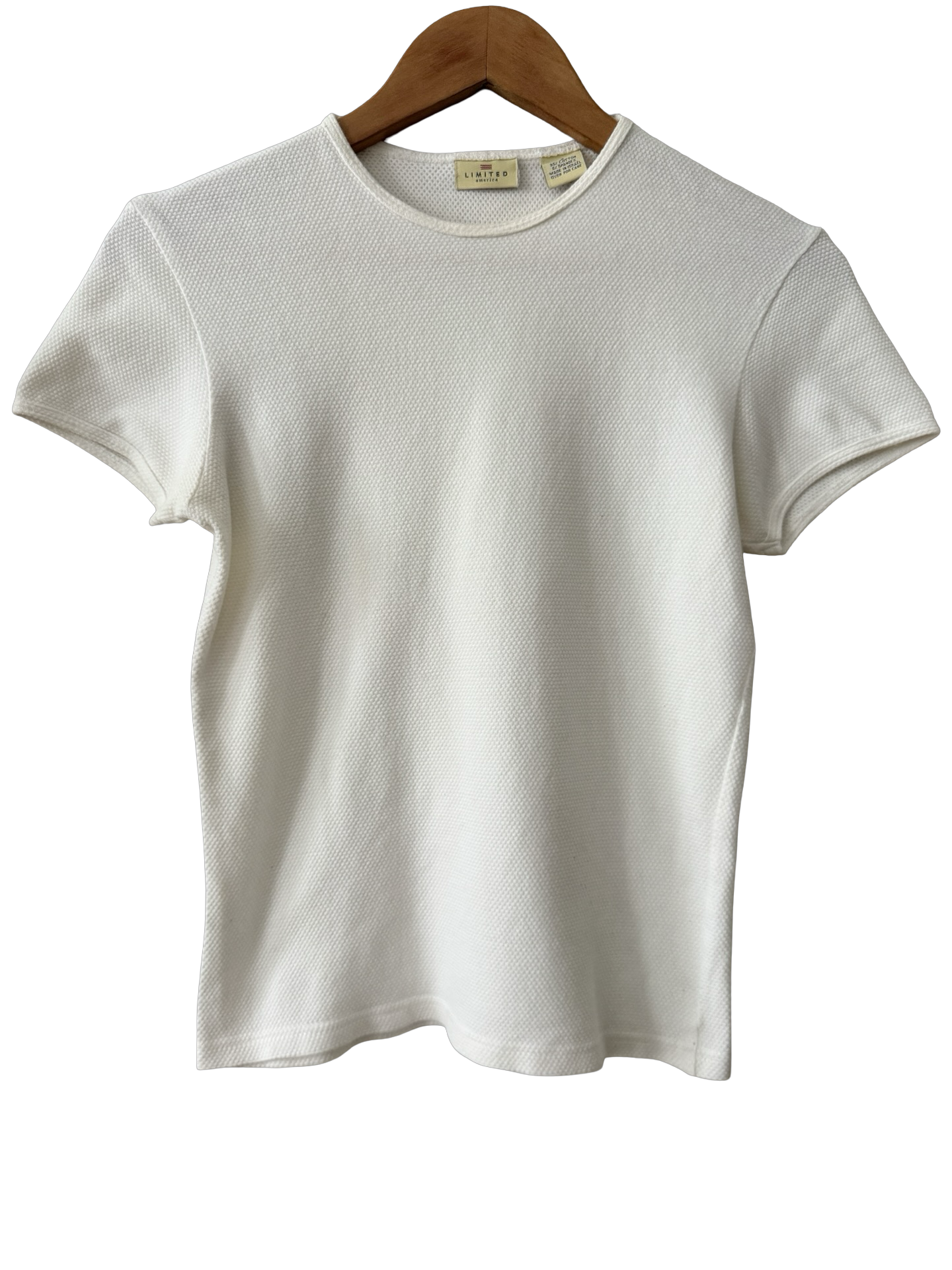 Vintage 90s Ivory Textured Baby Tee (S)