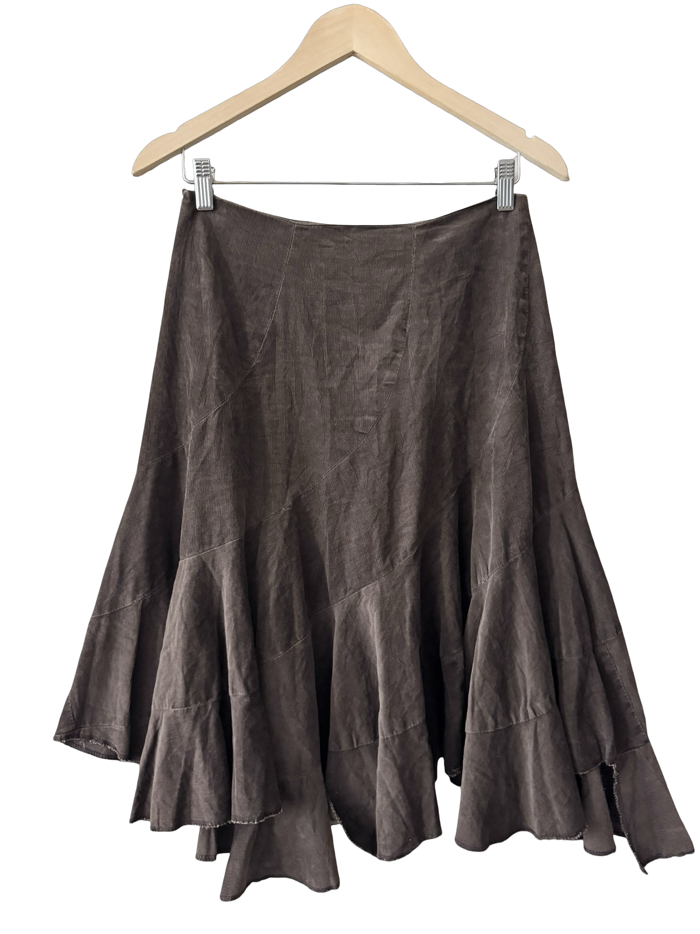 Vintage 90s French Chocolate Cascade Skirt (S)