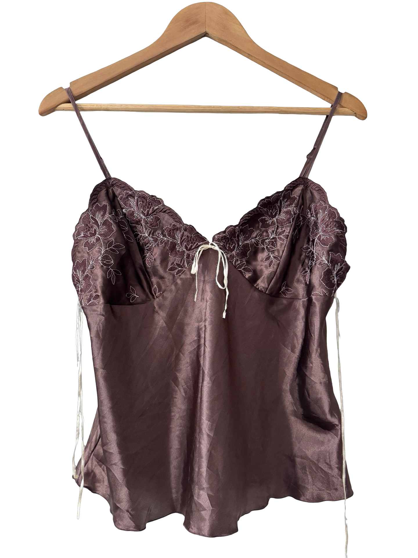 Vintage Y2K Cocoa Side-Lace Cami (M)