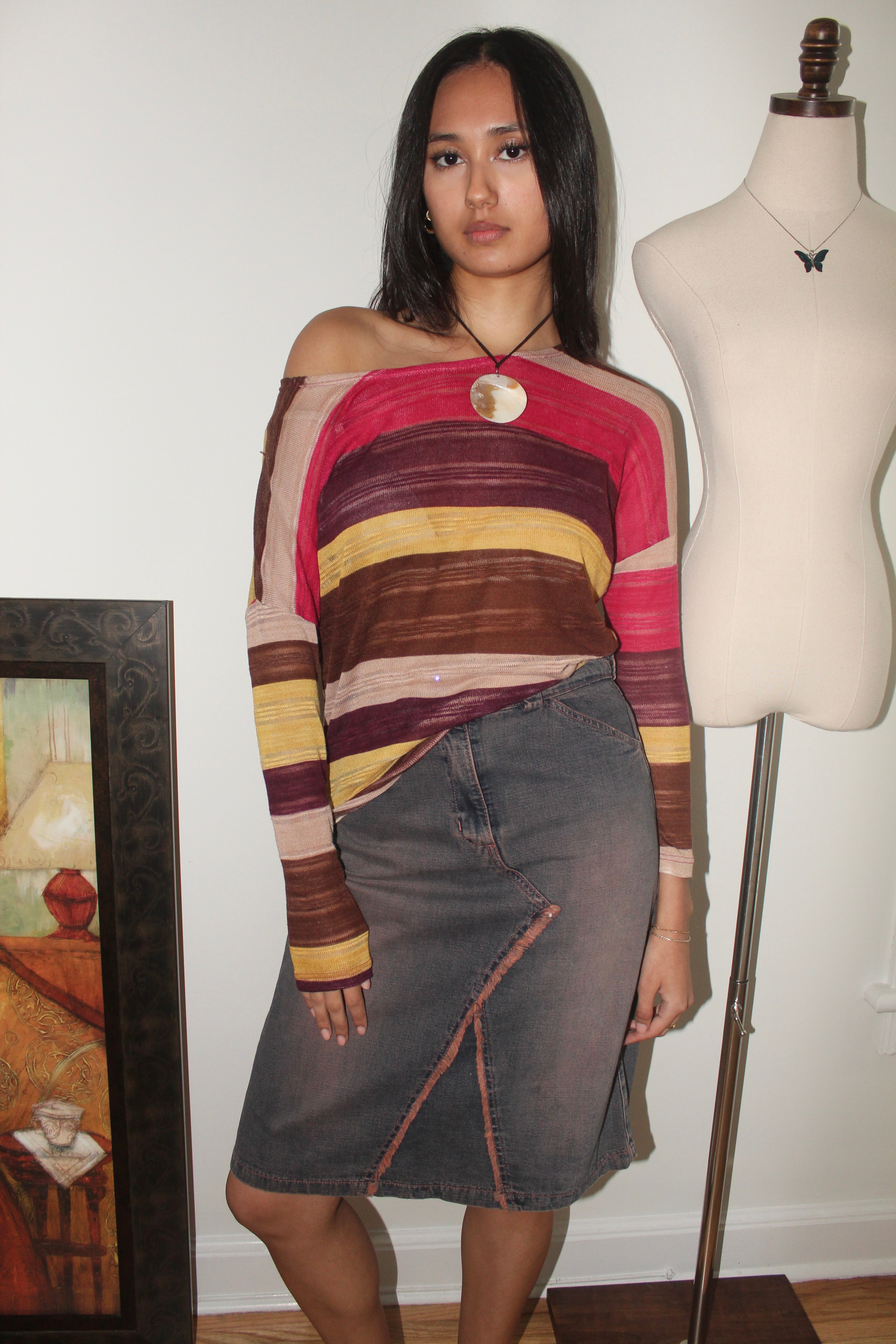 Vintage Y2K Sorbet Striped Knit (S)