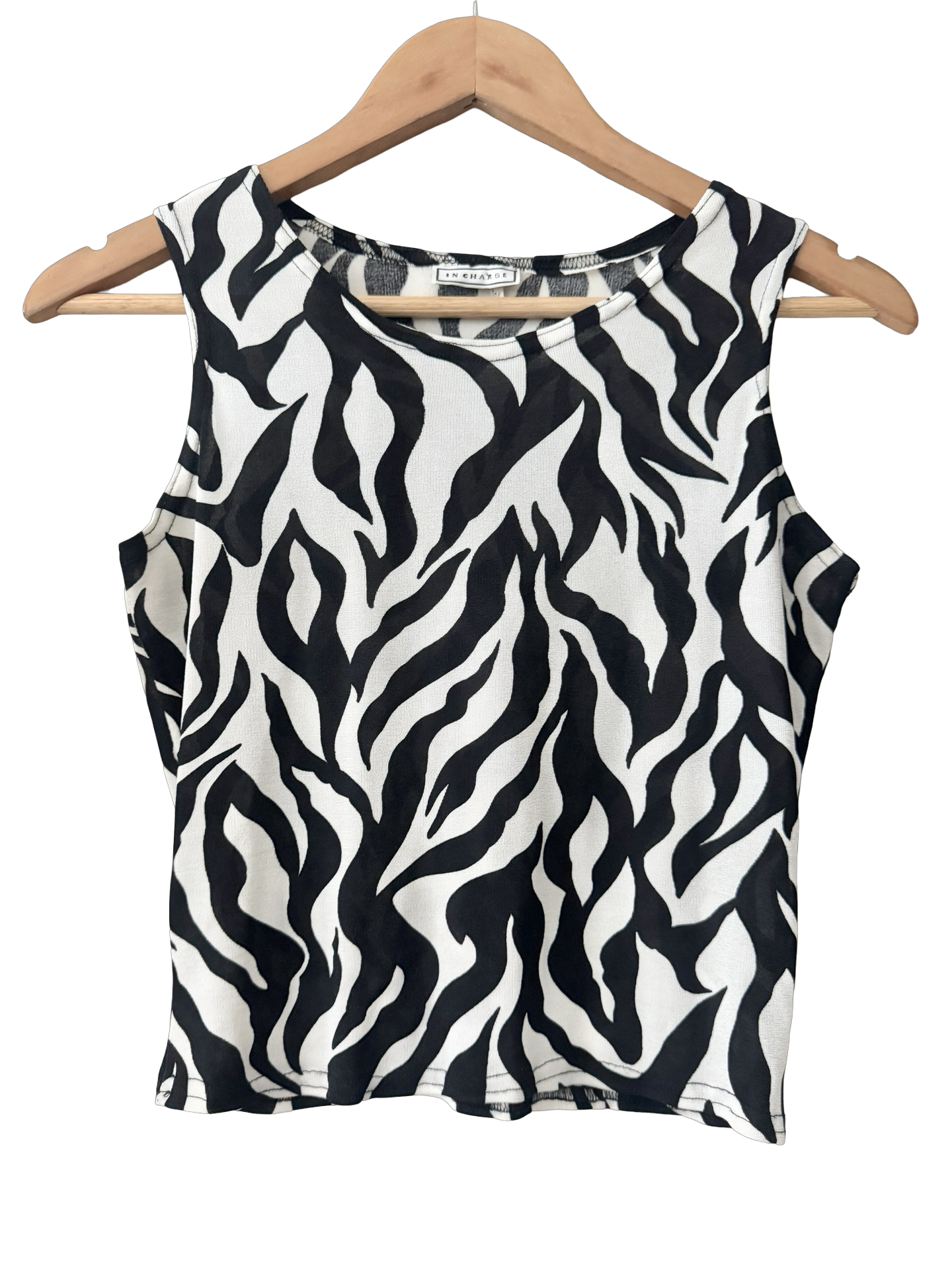 Vintage 90s In Charge Zebra Tank (M)