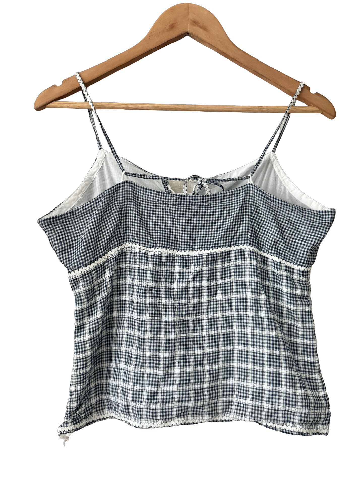 Vintage 90s Gingham Lace Up Cami (M)