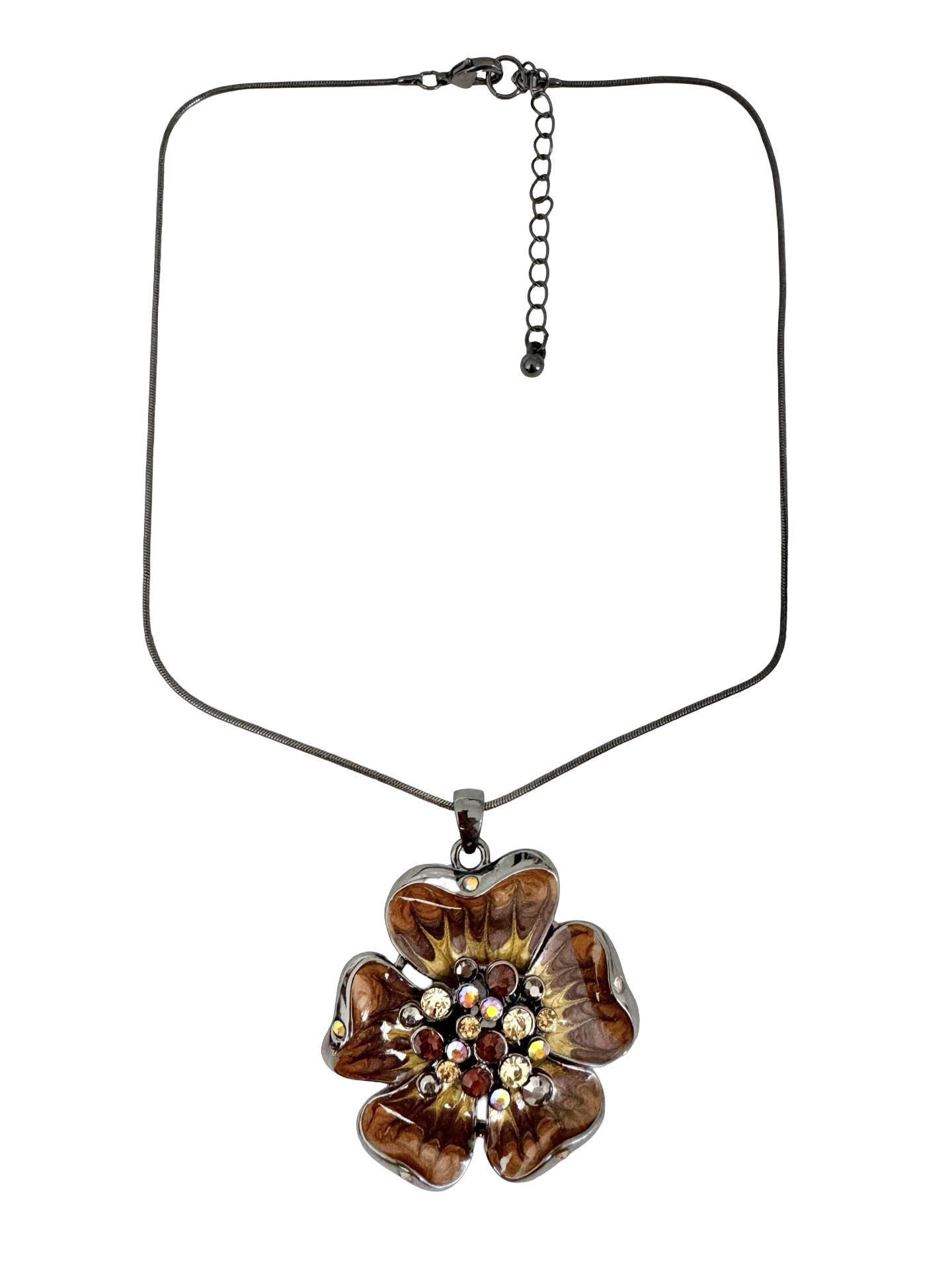 Vintage Cinnamon Bloom Pendant Necklace