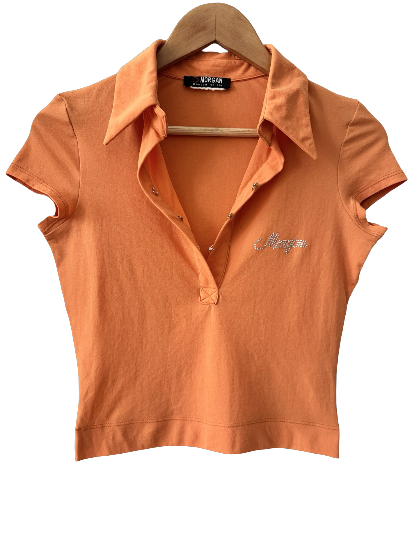Vintage 90s Morgan De Toi Tangerine Polo Top (S/M)