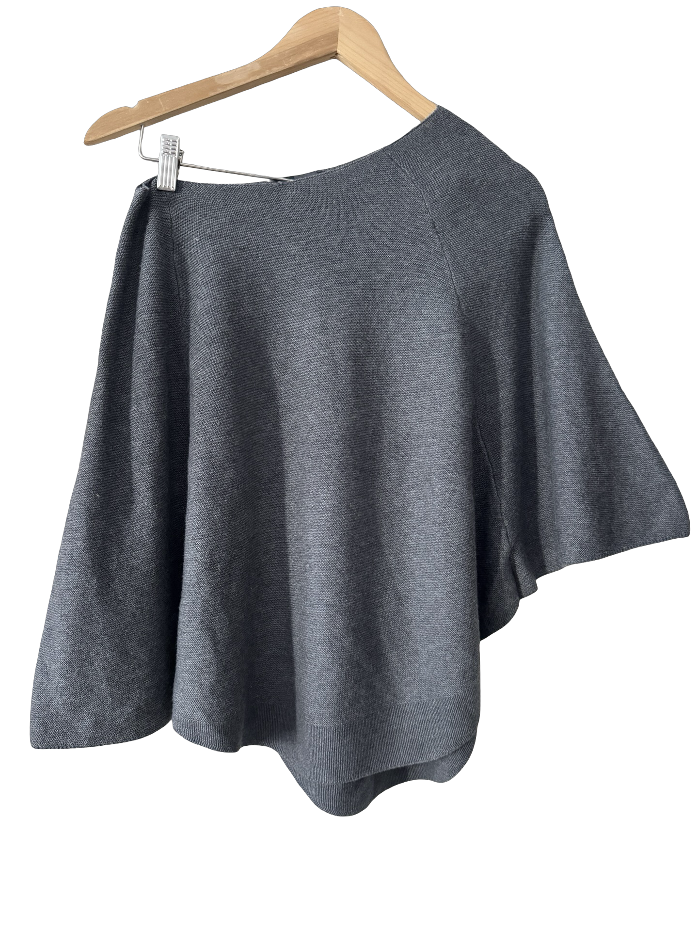 Vintage Y2K Slate Gray Cape Sleeve Knit Top (S/M)