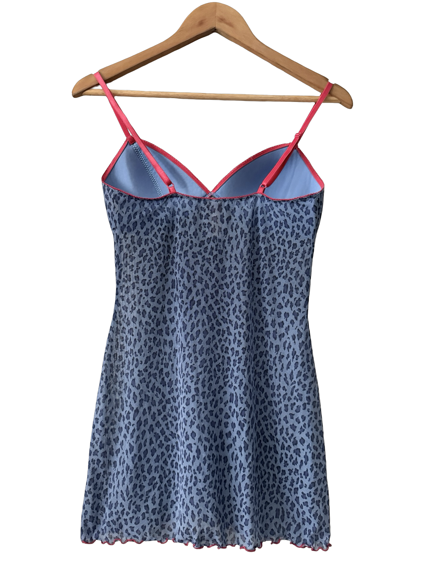 Vintage Y2K Angel Contrast Cheetah Longline Cami (S)