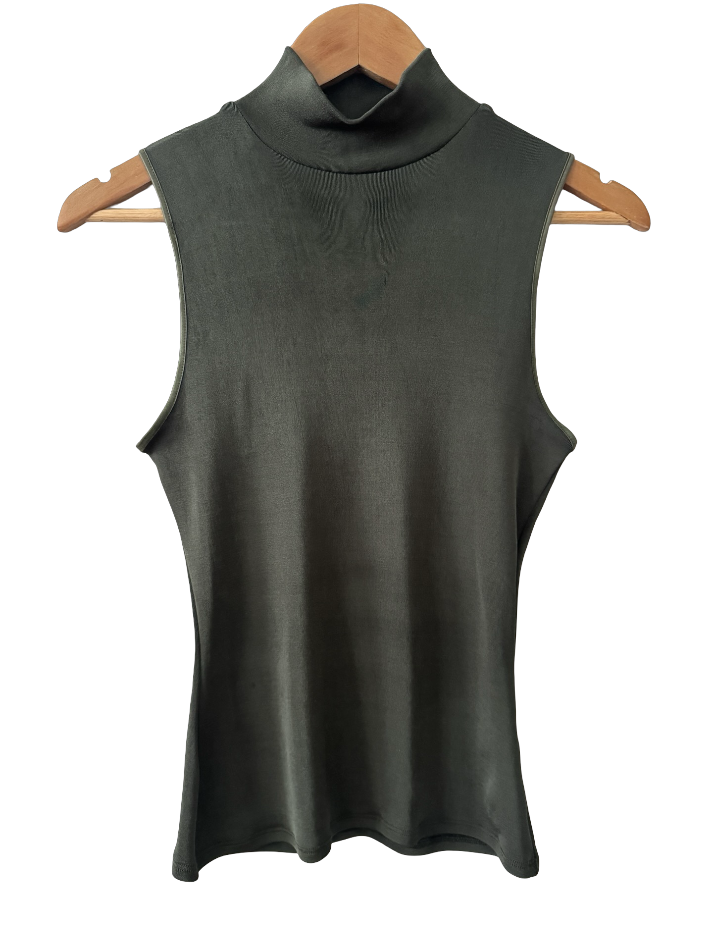 Vintage Y2K Olive Mock Neck Parisian Top (M)