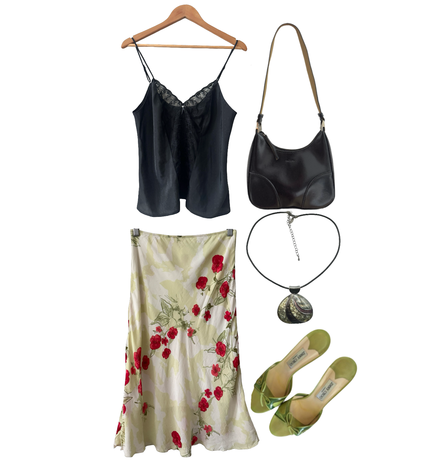 Vintage Y2K Noir Lace Slip Cami (M)