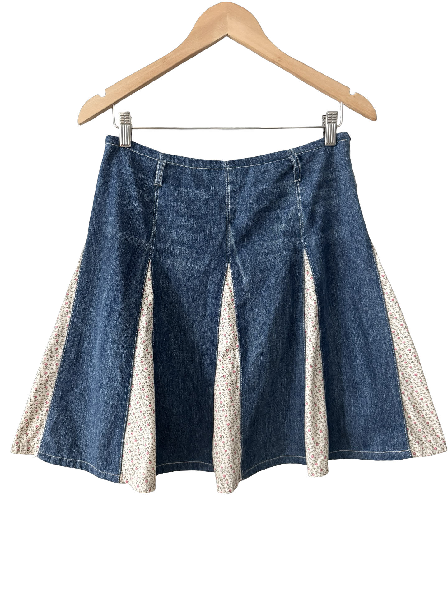 Vintage 90s Hype Floral Panel Denim Skirt (S/M)