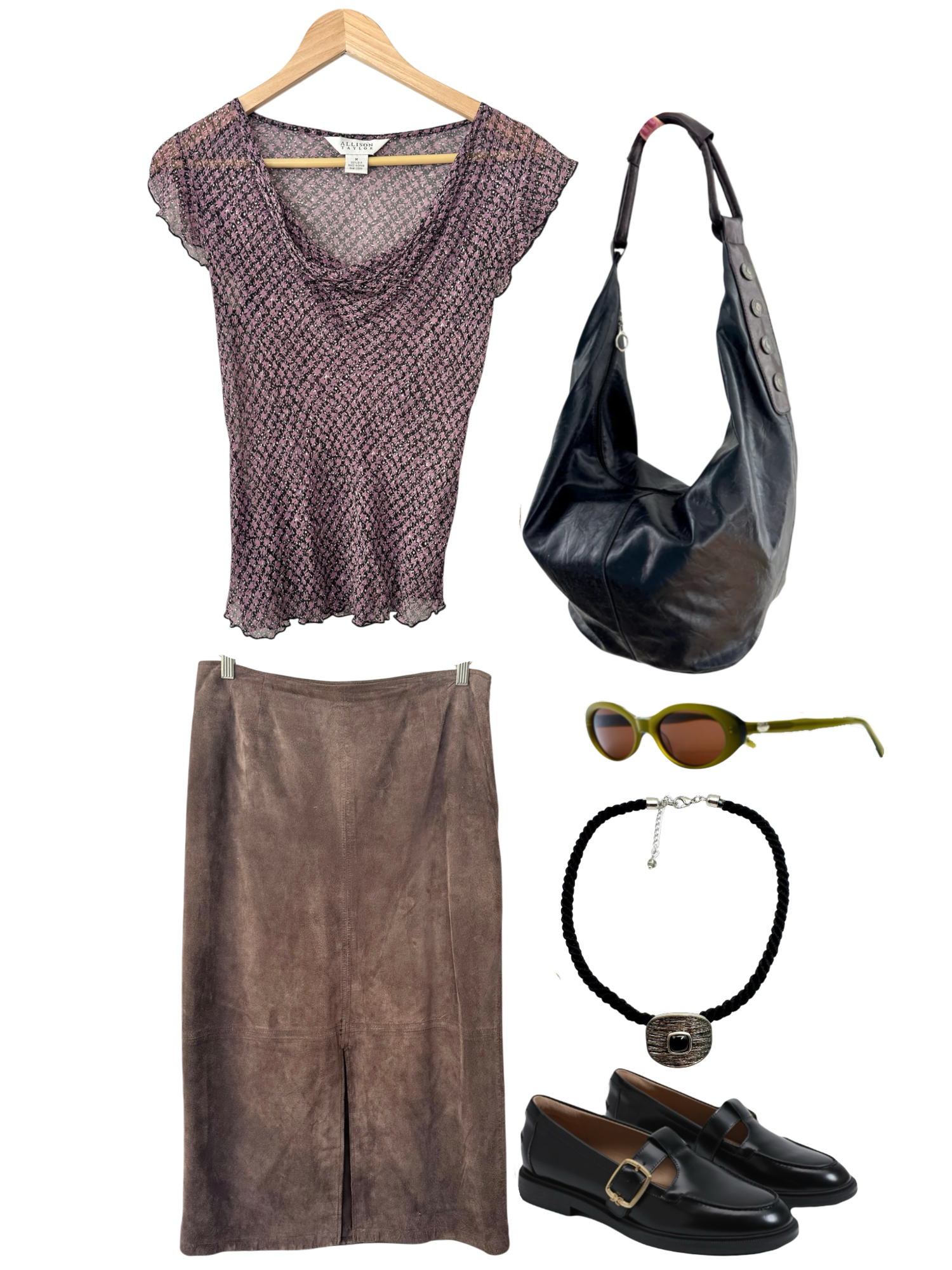 Vintage Y2K Ditsy Floral Ruched Silk Top (M)