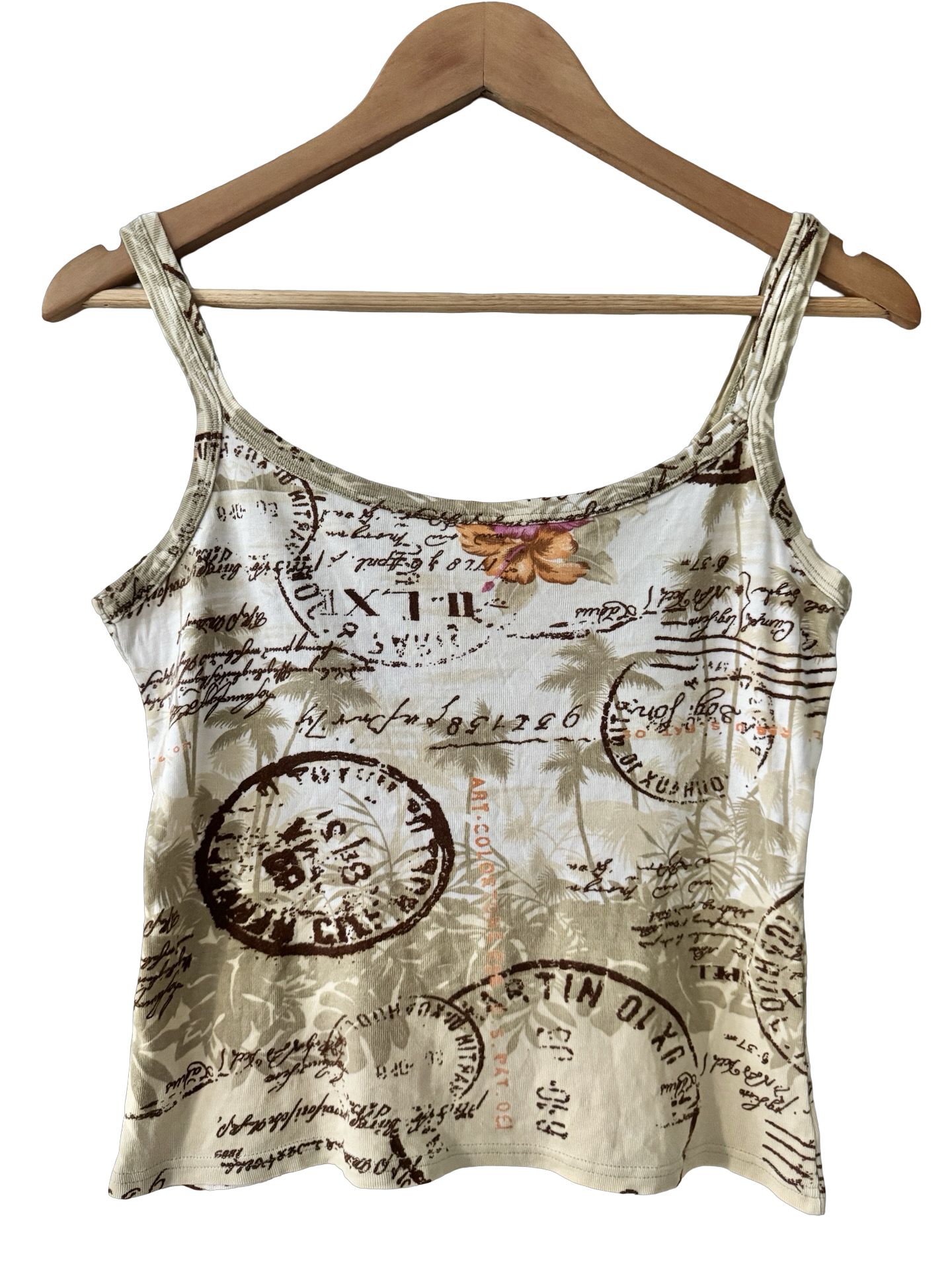 Vintage 90s French Wildflower Collage top (M)