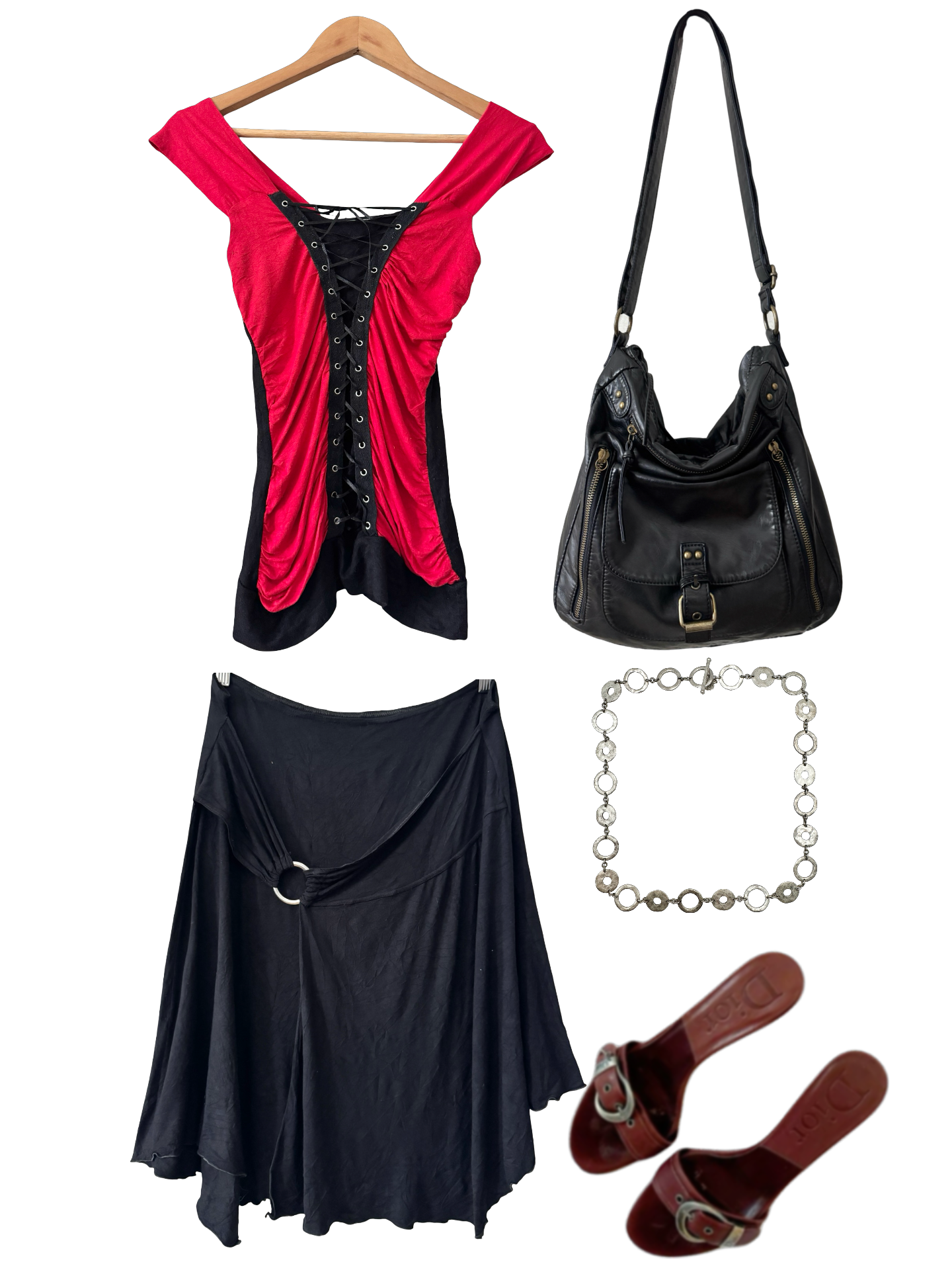 Vintage 90s Eclipse Ring Midi Skirt (L/XL)