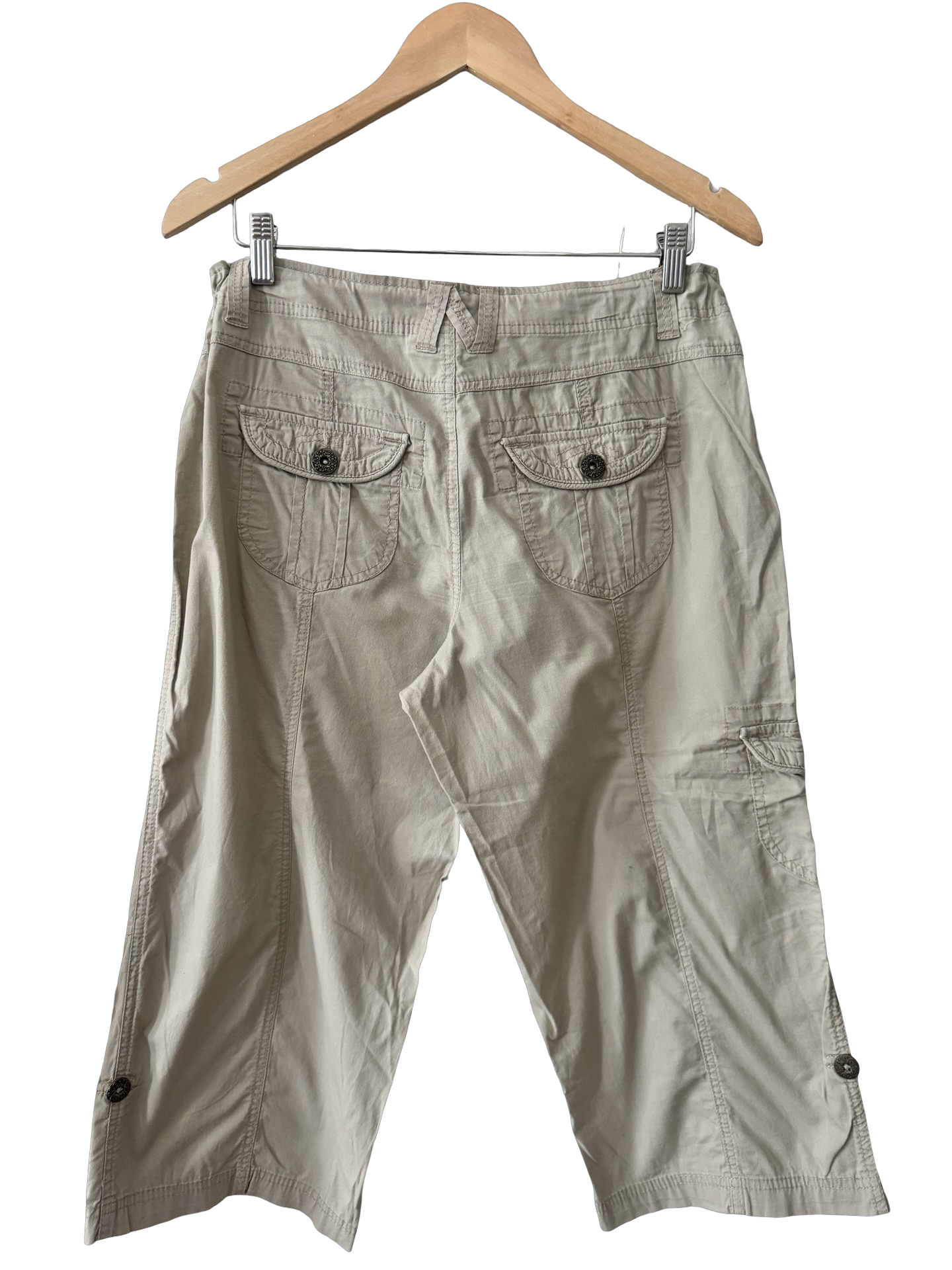 Vintage Stone Utility Cargo Capri Pants (S/M)