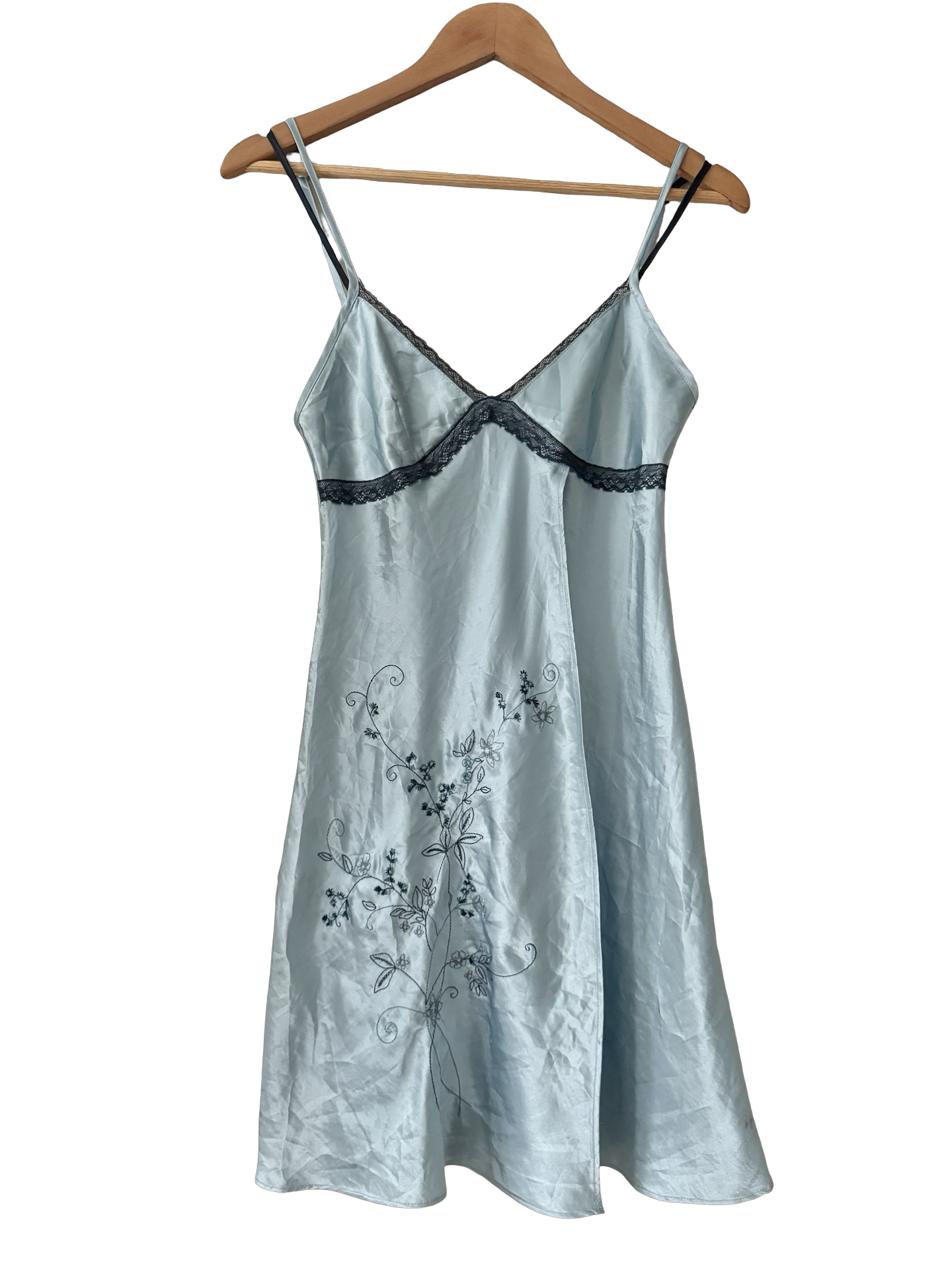 Vintage 90s French Bluebell Slip Dress (S/M)