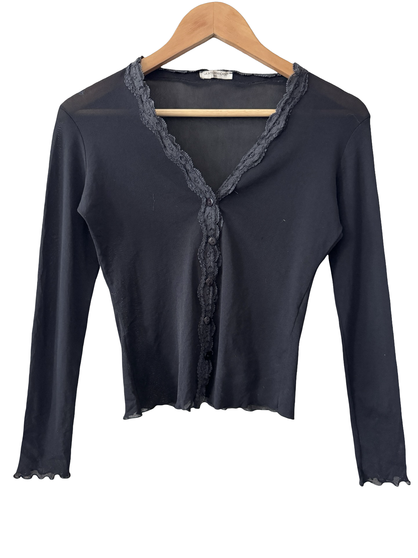 Vintage 90s La Petite Française Paris Gauzy Knit Top (S)