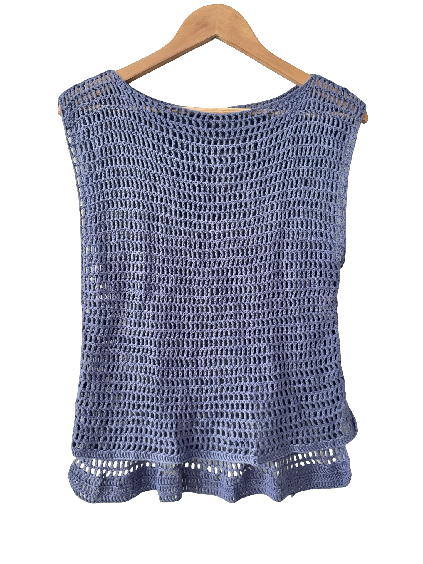 Vintage Handmade Indigo Crochet Tank (M)