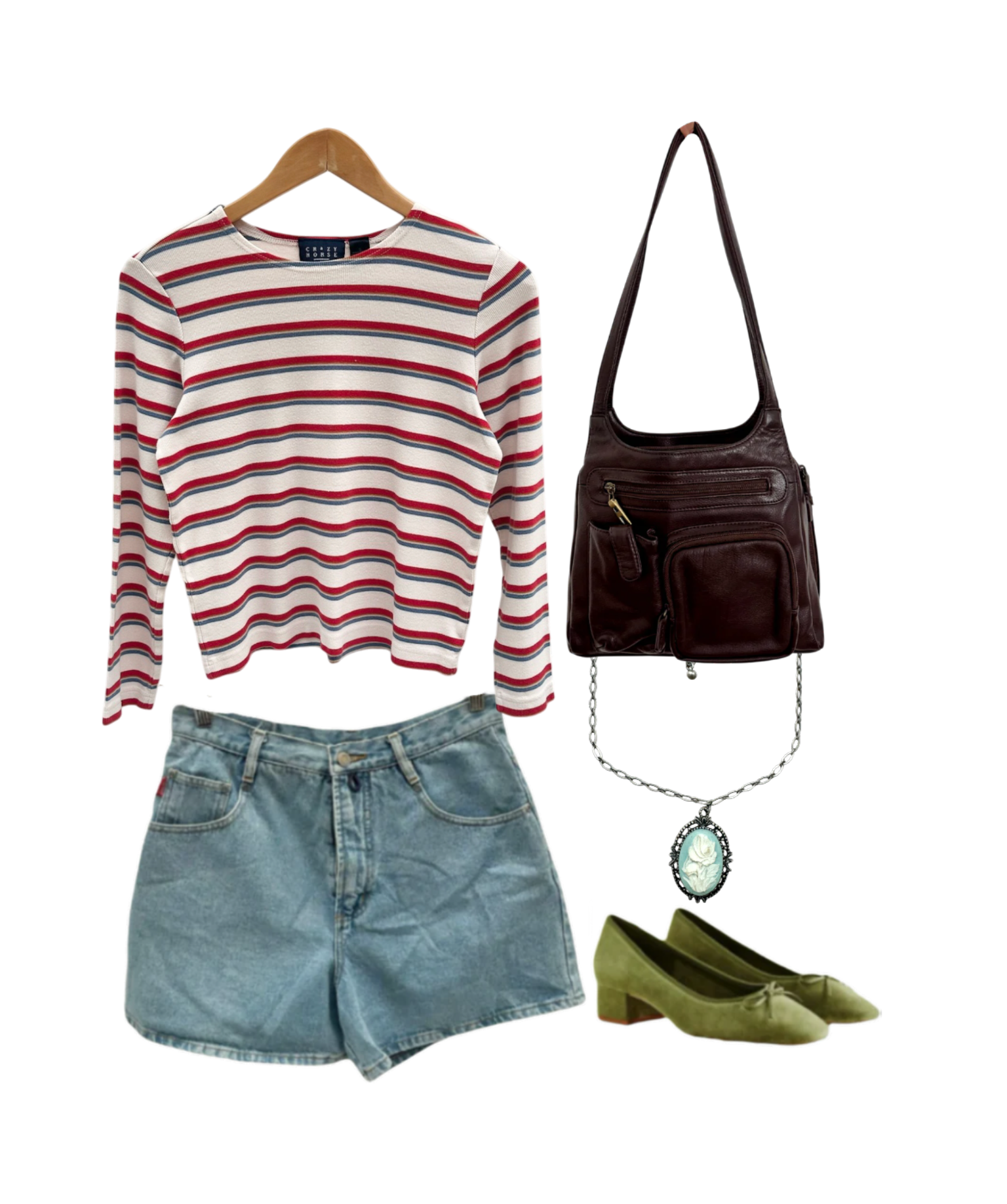Vintage 90s Striped Knit Long Sleeve (S/M)