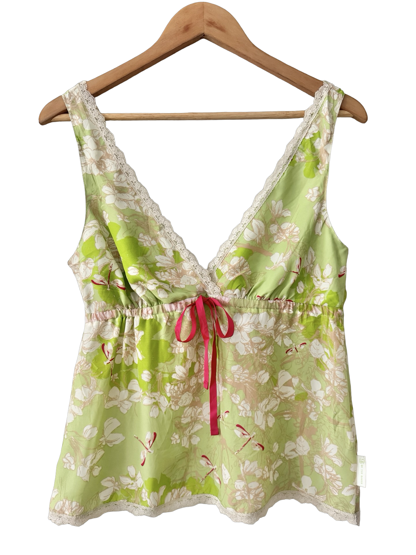 Vintage Y2K Dragonfly Garden Lace Cami (M)