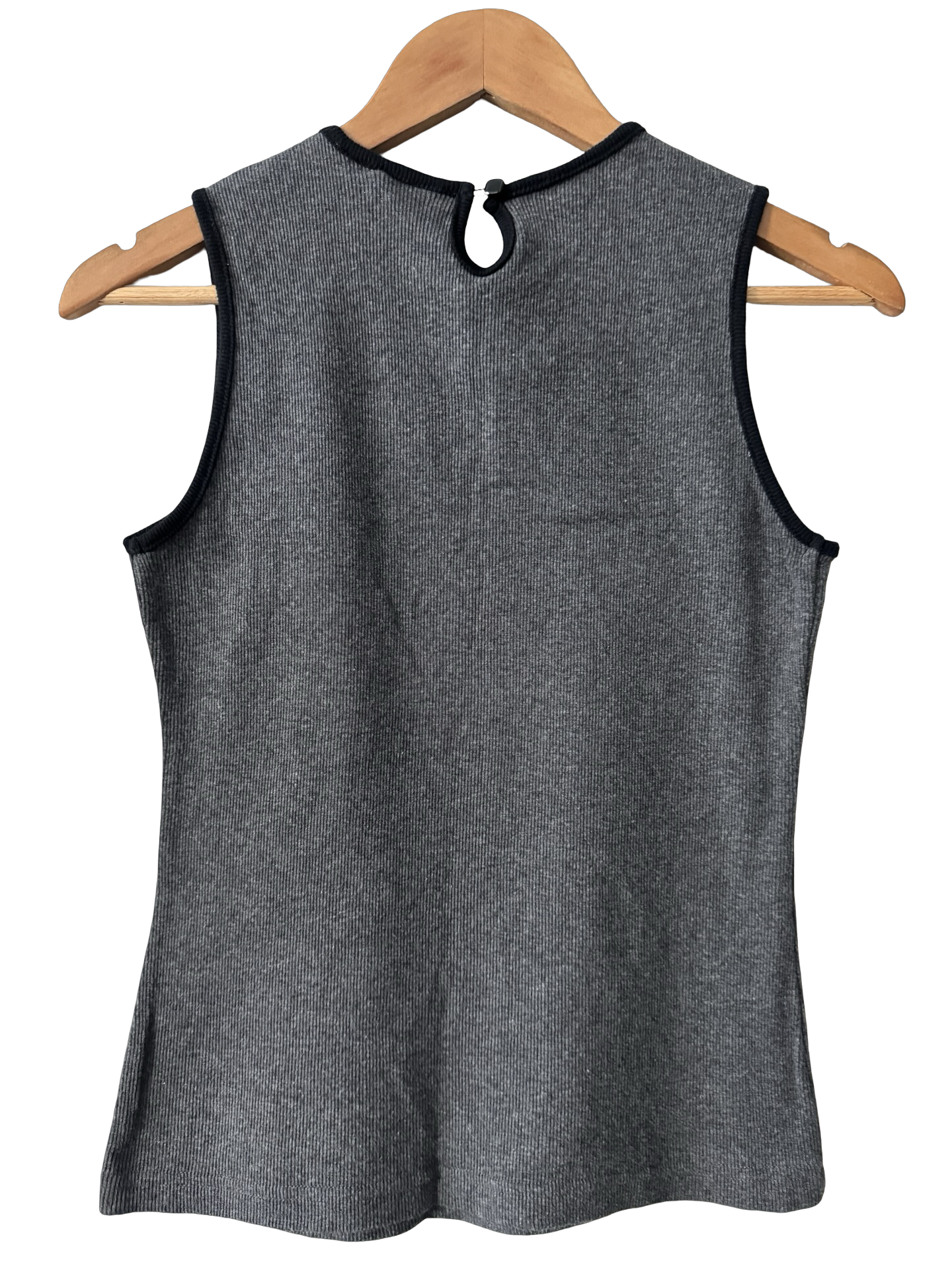 Vintage Y2K Charcoal Outline Ribbed Tank Top (M)
