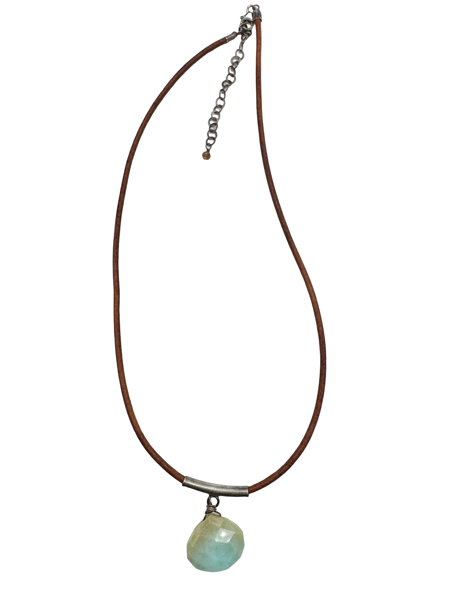 Vintage Moss Drop Leather Necklace