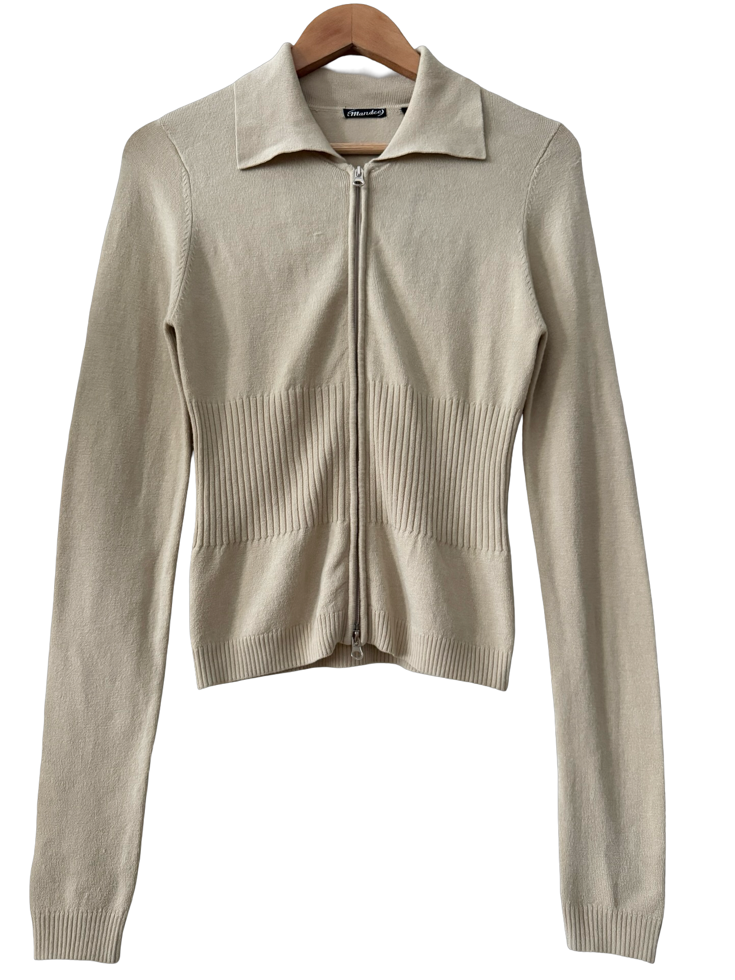 Vintage Y2K Double Take Cream Zip Knit (M)