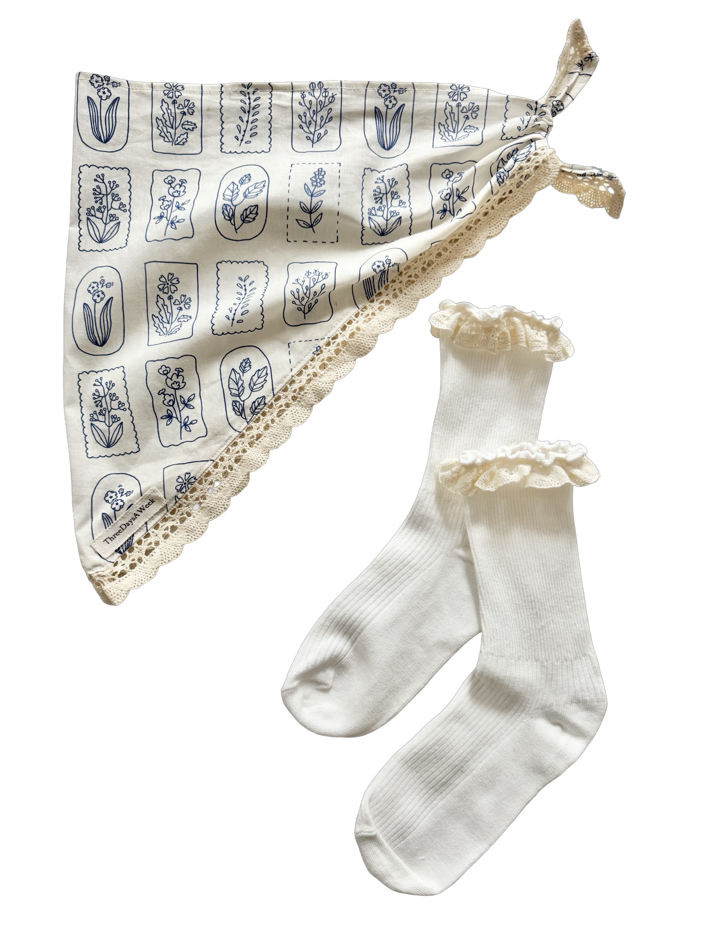 Cottage Stamp Lace Hair Scarf