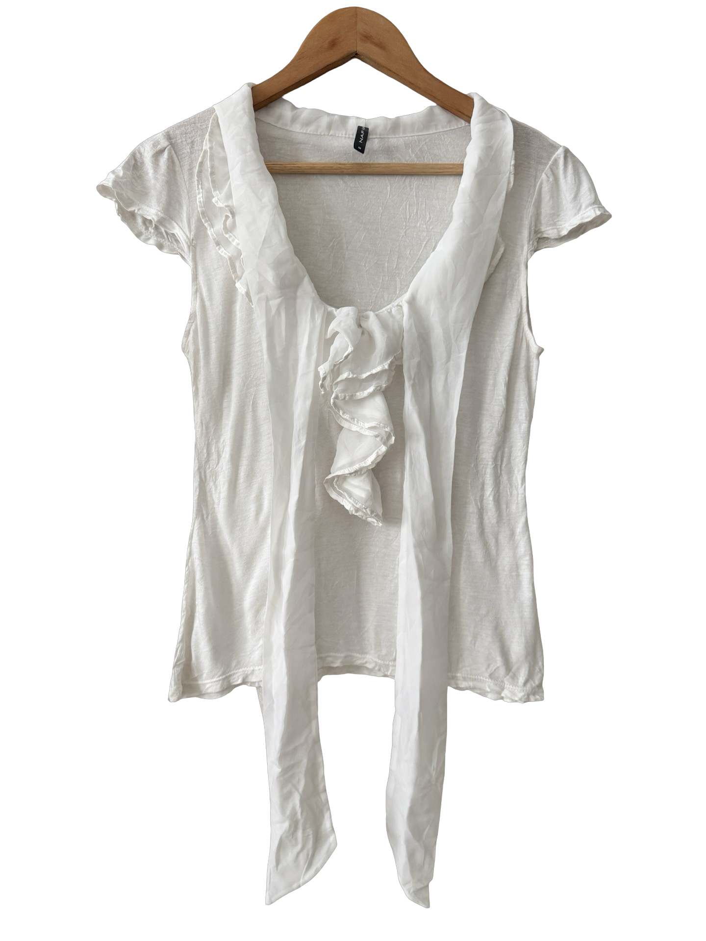 Vintage Y2K Cloud Ruffle Top (M)