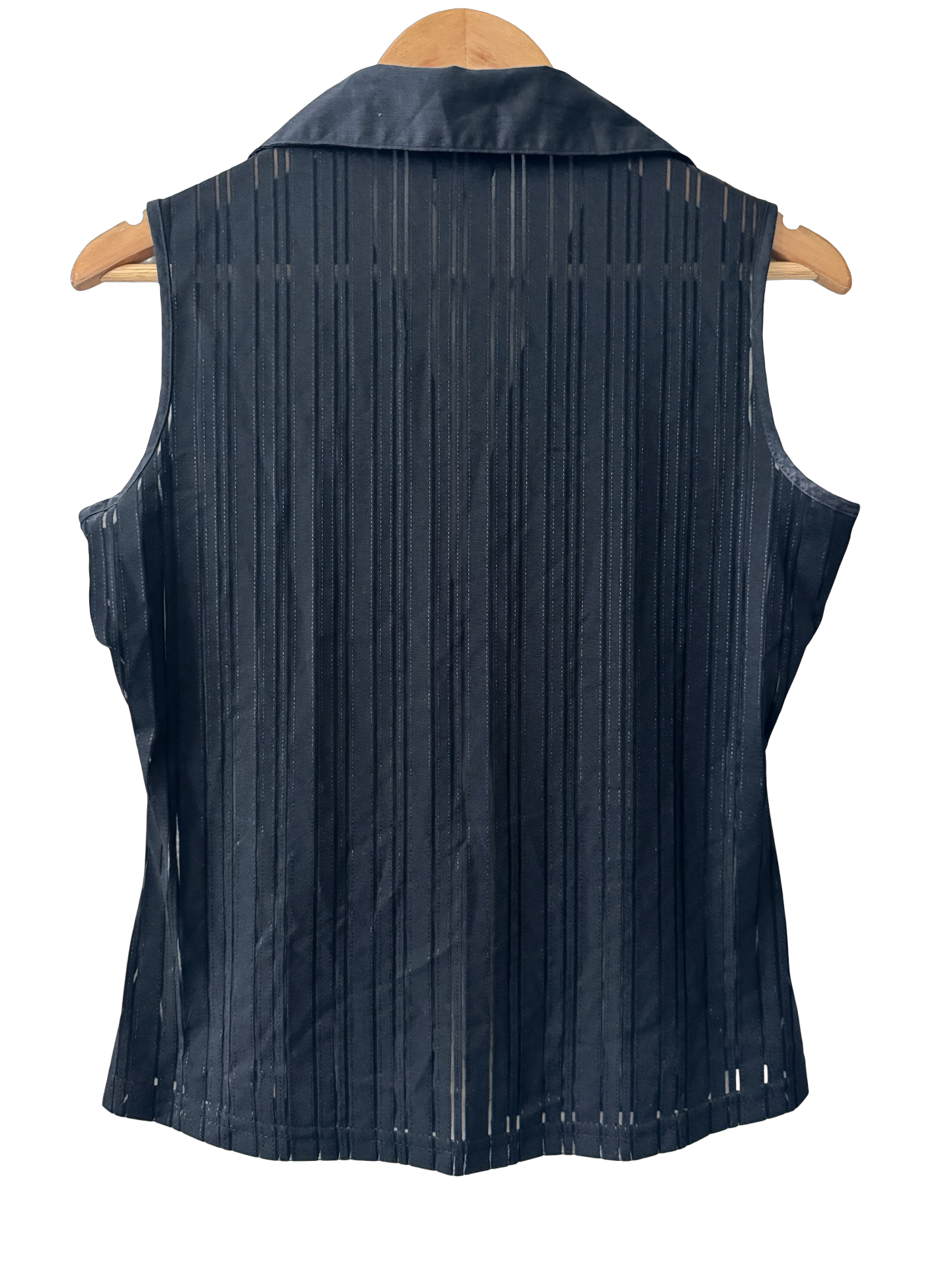 Vintage Y2K Sheer Noir Double Zip Top (L)