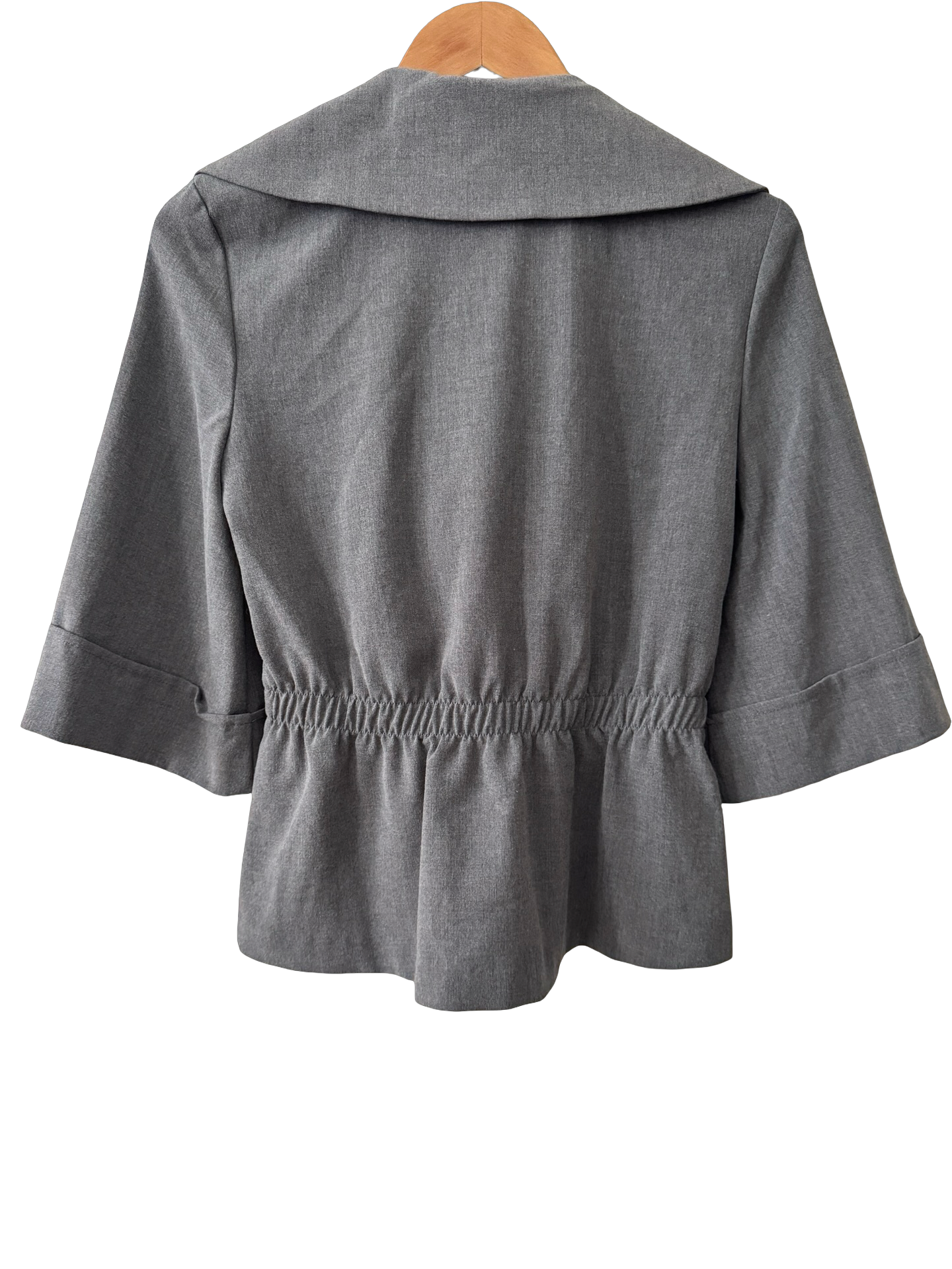 Y2K Charcoal Tie-Front Cropped Blazer (M)