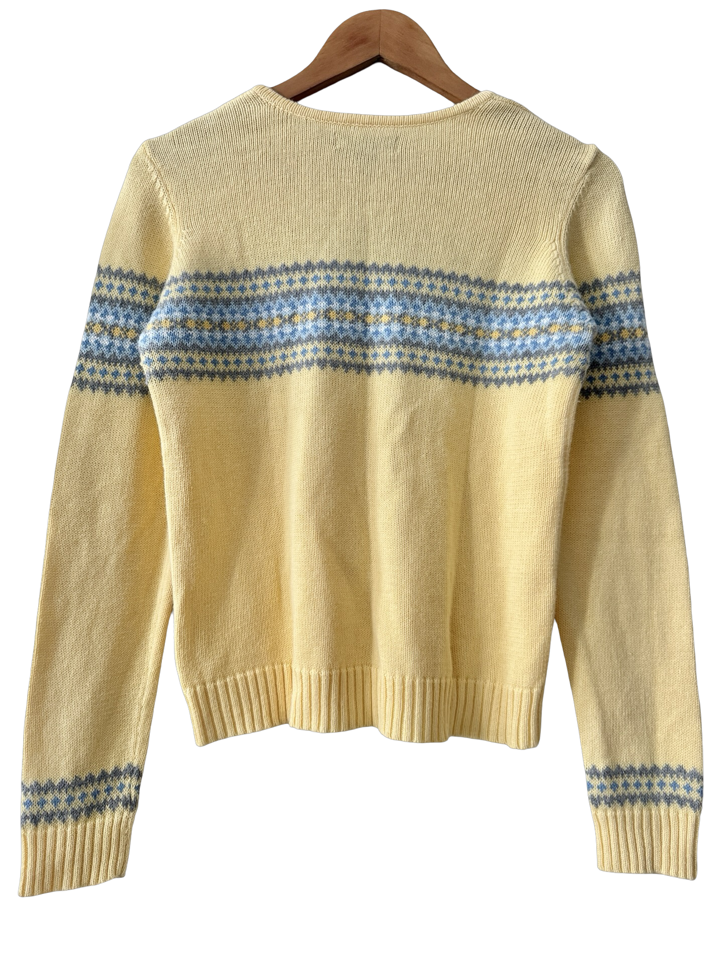 Vintage Y2K Buttercream Fair Isle Knit Sweater (S)