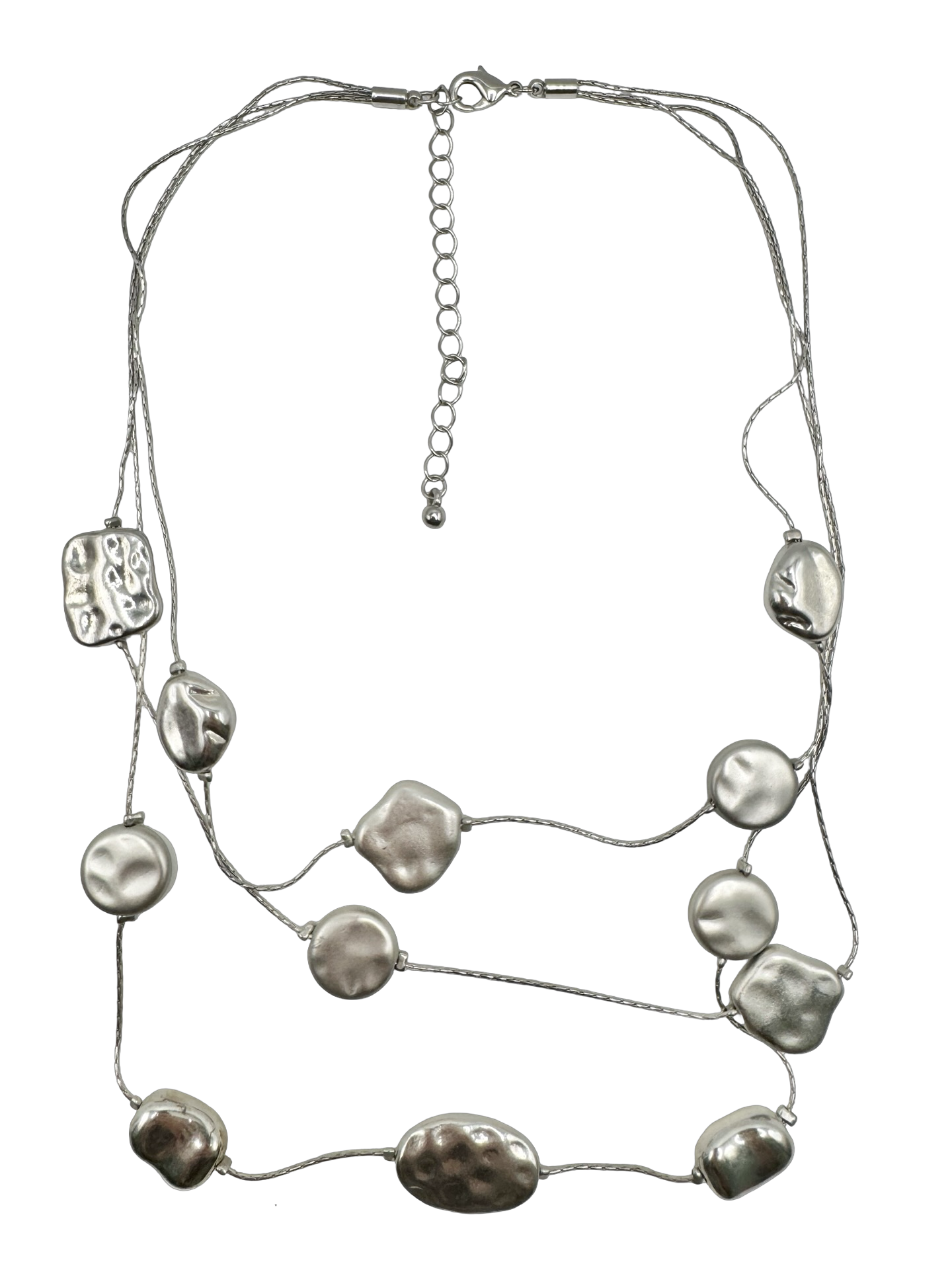 Vintage Silver Organic Bead Necklace