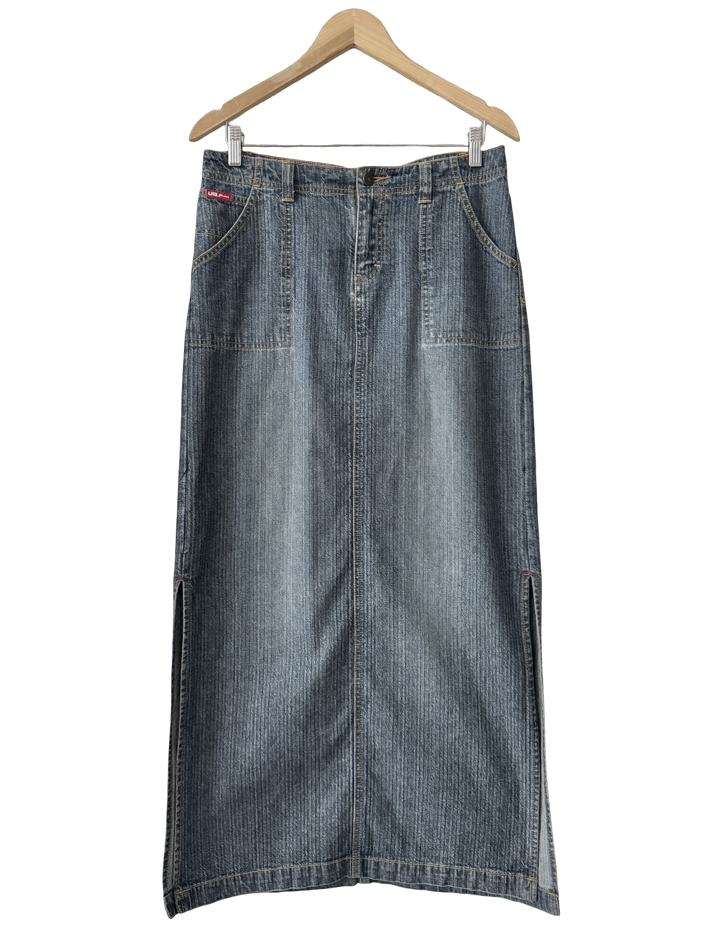 Vintage 90s Union Bay Utility Denim Midi Skirt (M)