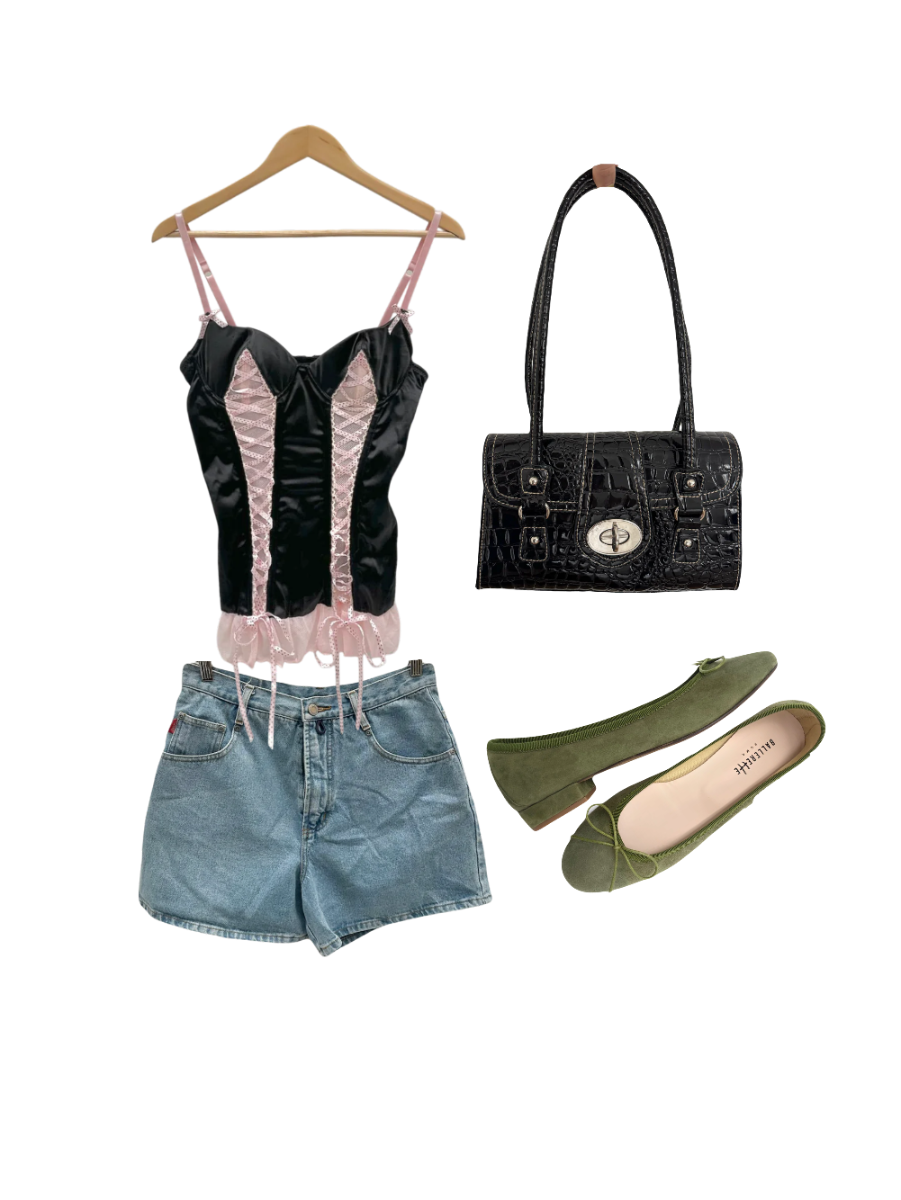Vintage 90s Lace Up Corset Bustier Top (M)