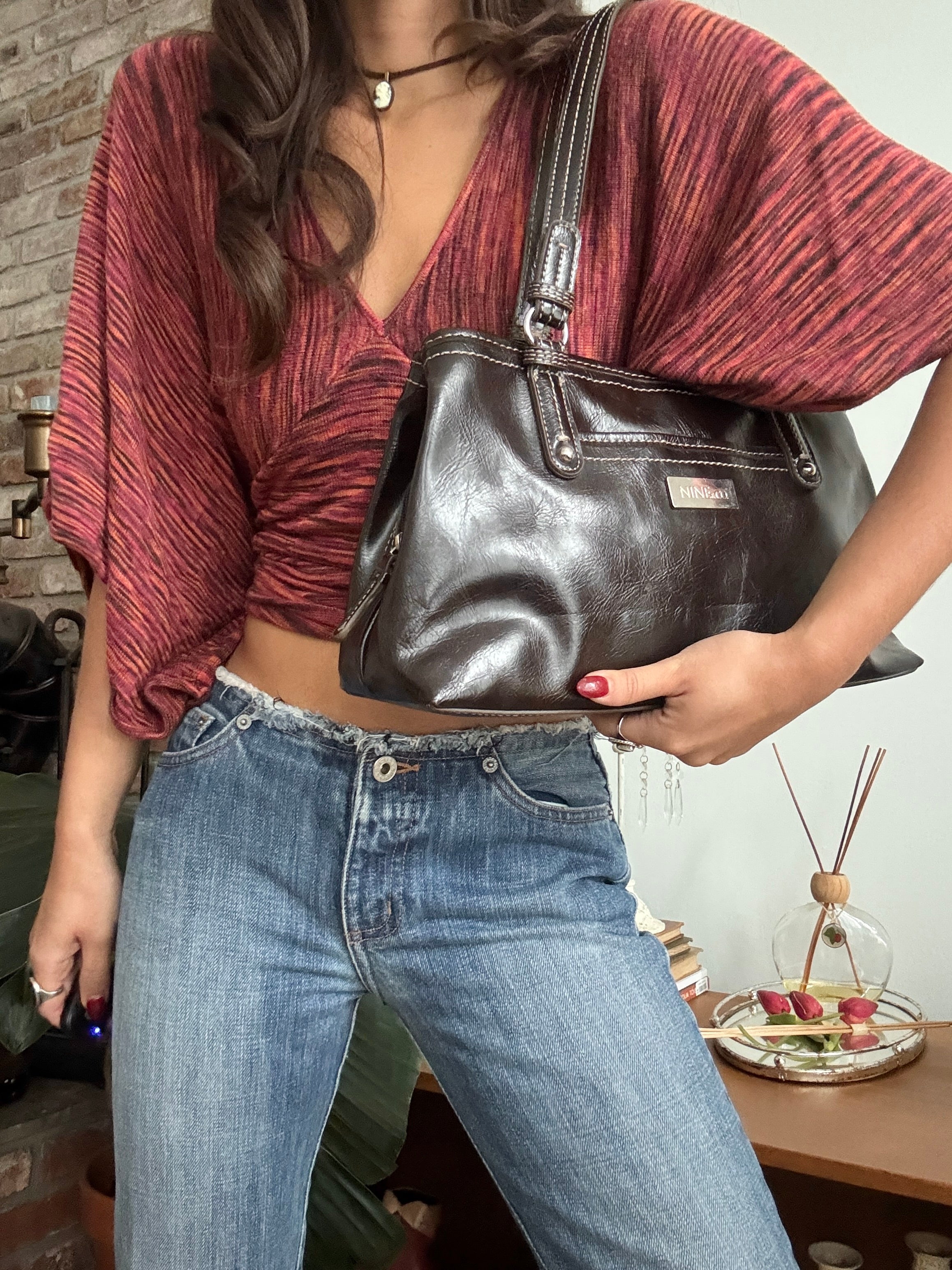 Vintage Y2K Espresso City Shoulder Bag