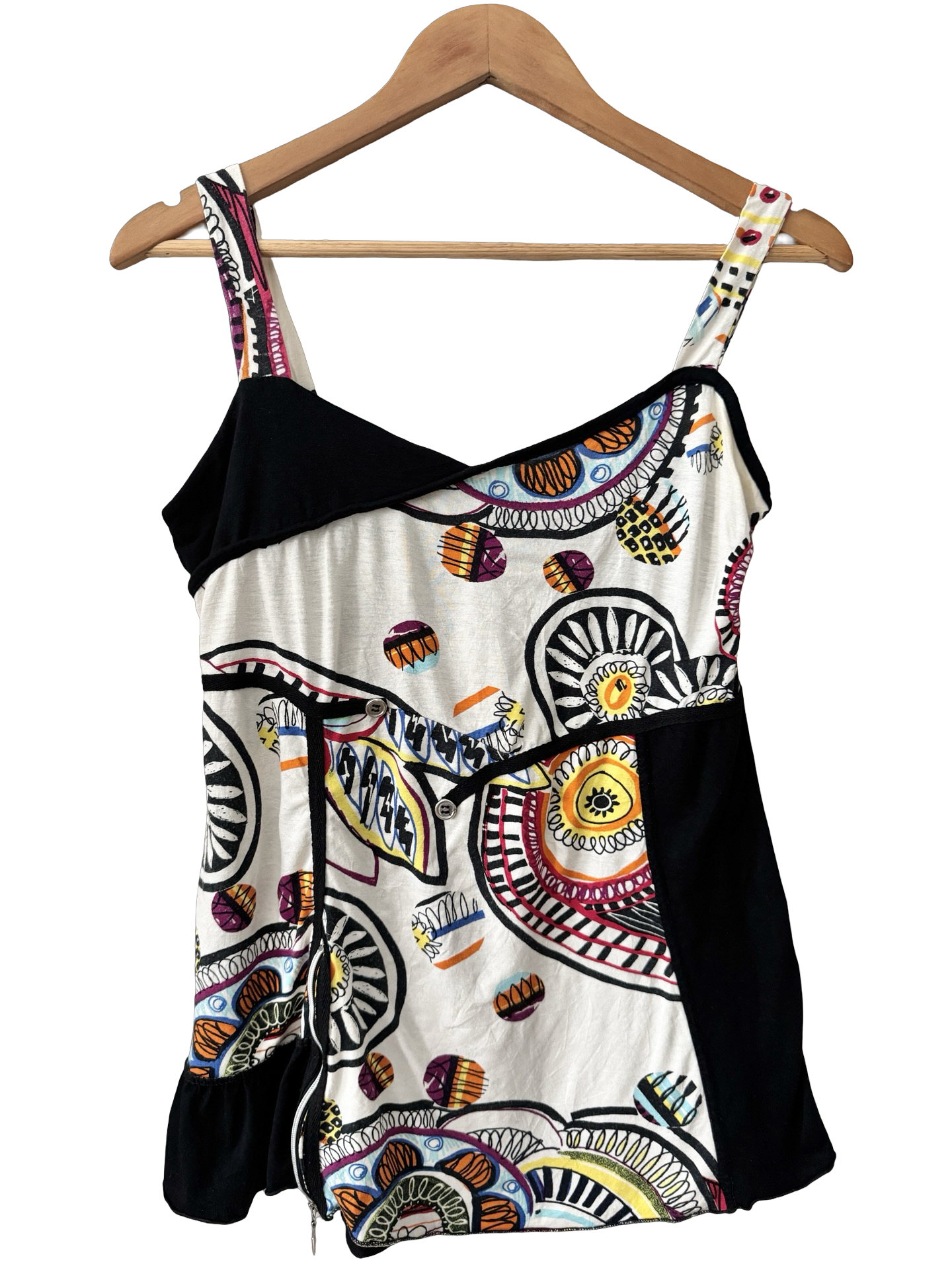 Vintage Y2K Art School Asymmetrical Cami (Medium/Large)