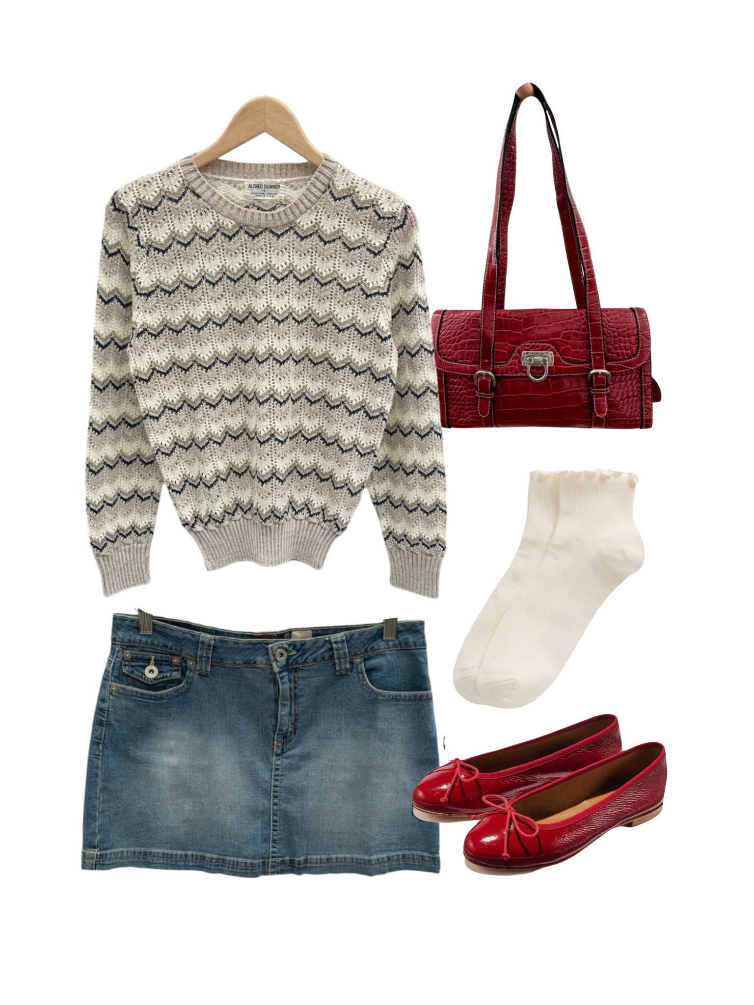 Vintage 90s Cozy Zigzag Crew Knit (S)